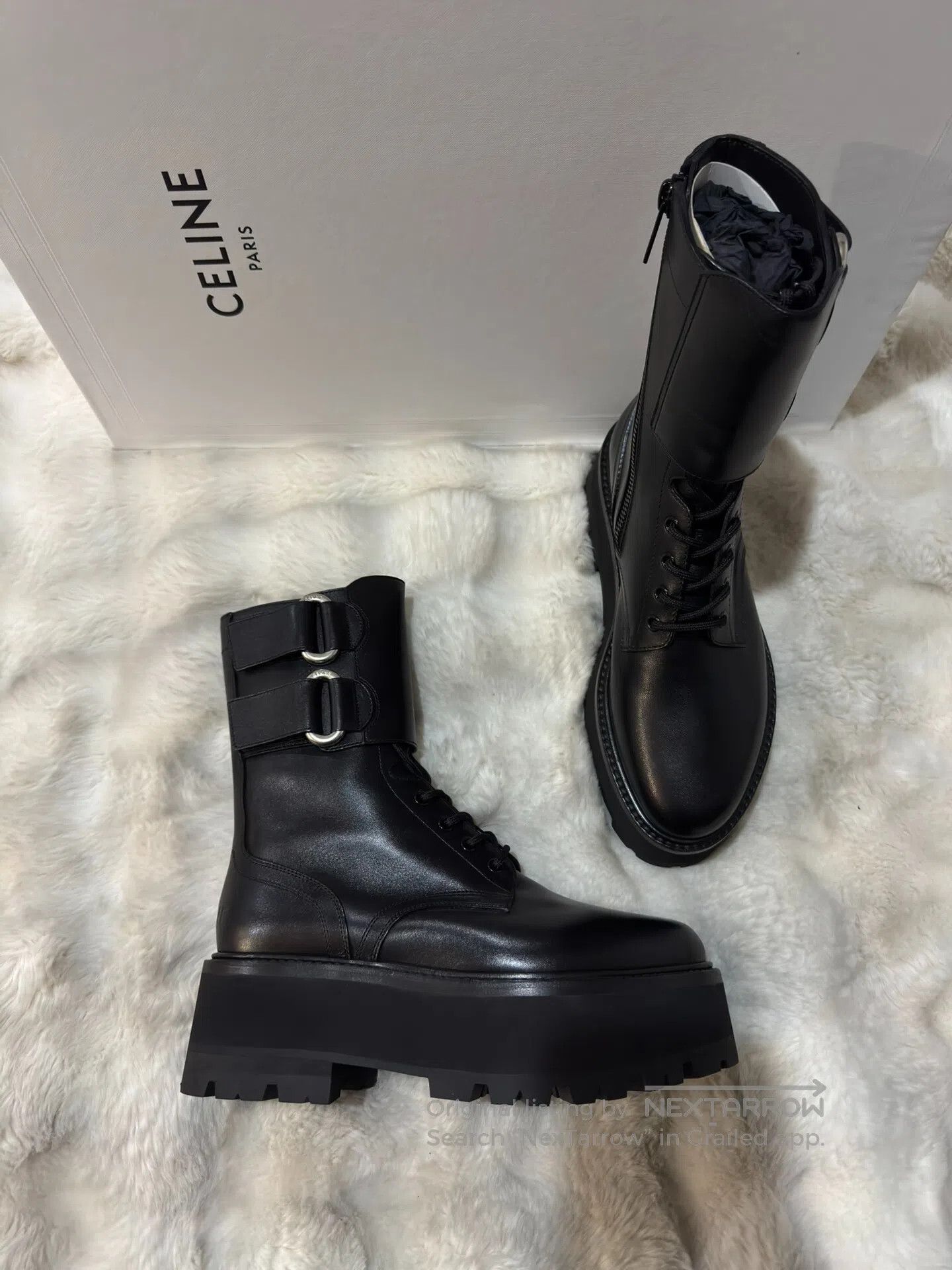 Celine CELINE Buckle Thick-soled Tall Martin Boots| Size US 9.5 / IT 39.5 - 1 Thumbnail