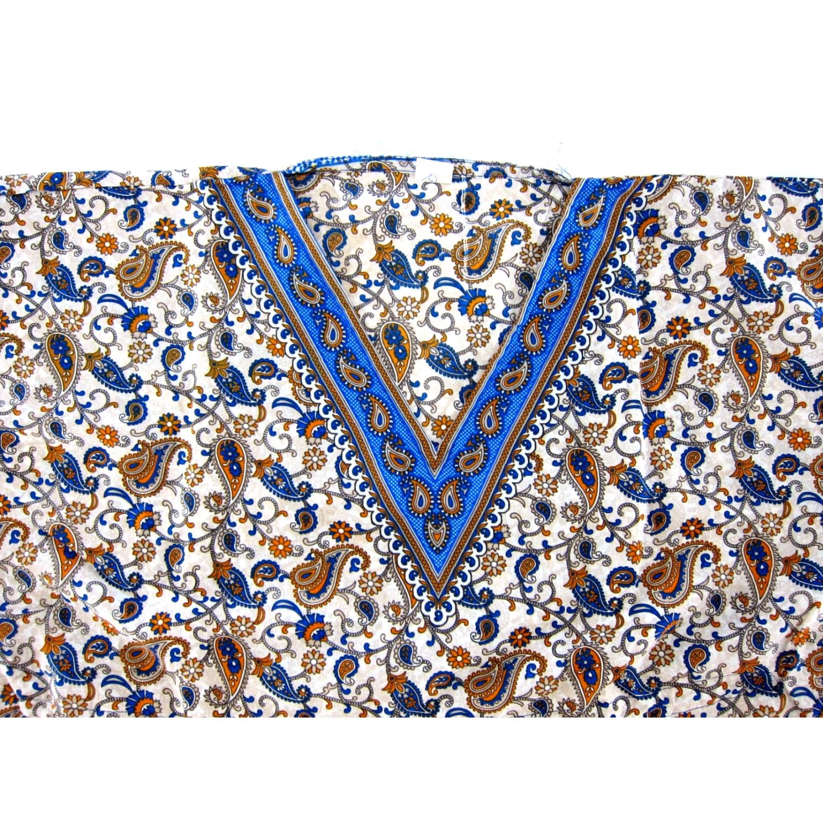 Vintage VTG MAAZEE India Blue Floral Midi Kaftan Muumuu Dress L-XL Shirt Dress Womens Size L / US 10 / IT 46 - 4 Thumbnail