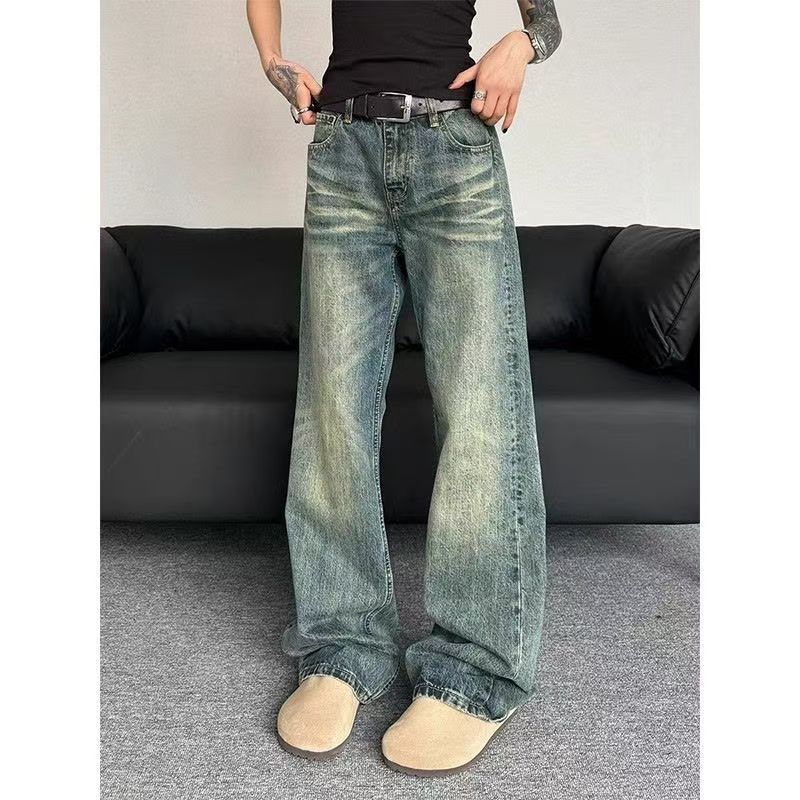 Japanese Brand × Jean Men's washed distressed American straight jeans Size US 32 / EU 48 - 3 Thumbnail