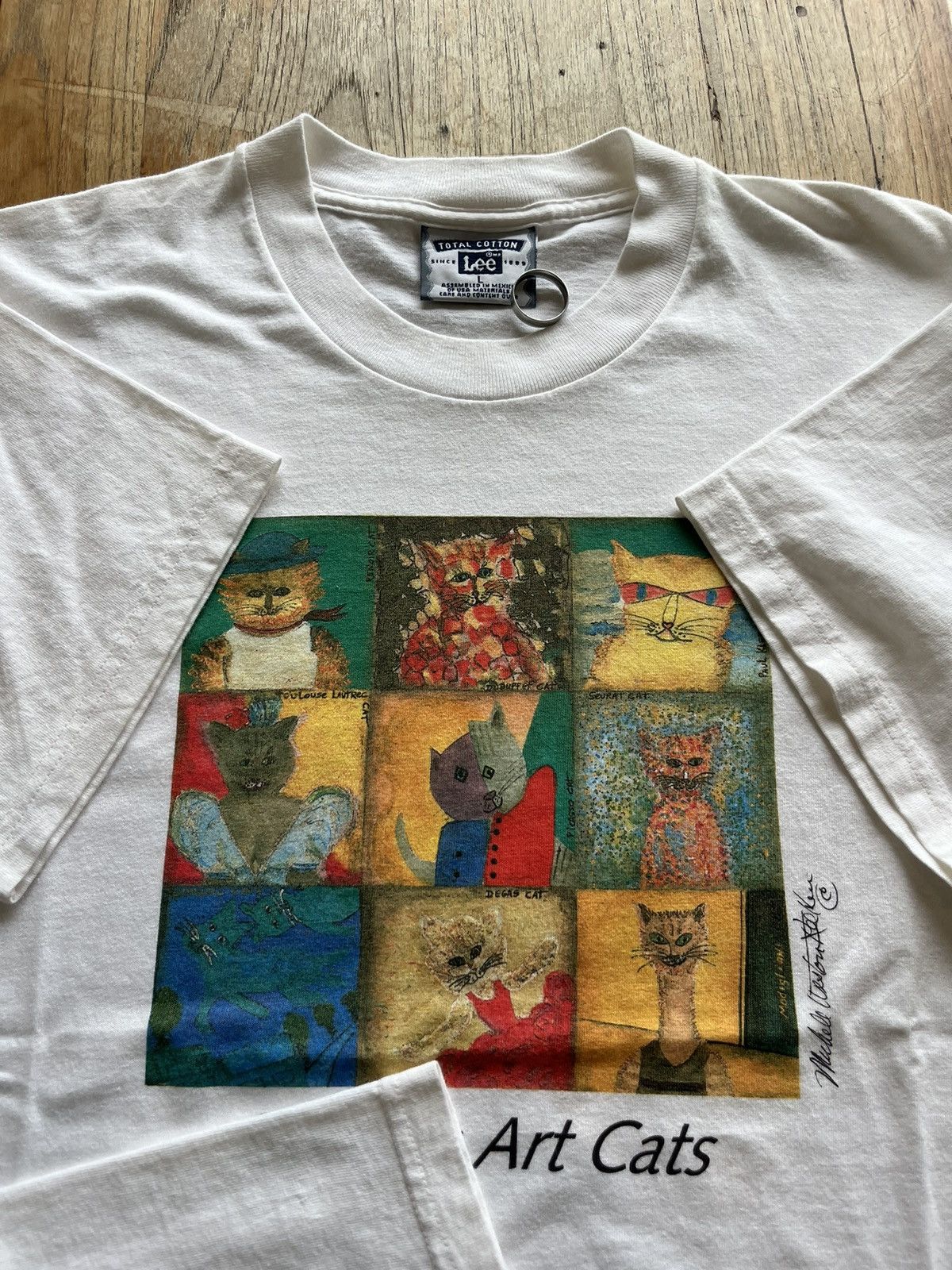 Vintage Vintage Famous Art Cats 90’s by Amedeo Modigliani Tshirt Size US L / EU 52-54 / 3 - 7 Thumbnail
