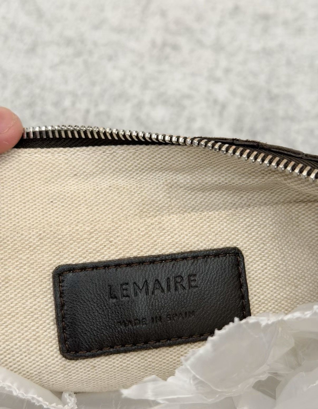 Lemaire Lemaire Small Dark Chocolate Lambskin Croissant Bag K55 Size ONE SIZE - 6 Thumbnail