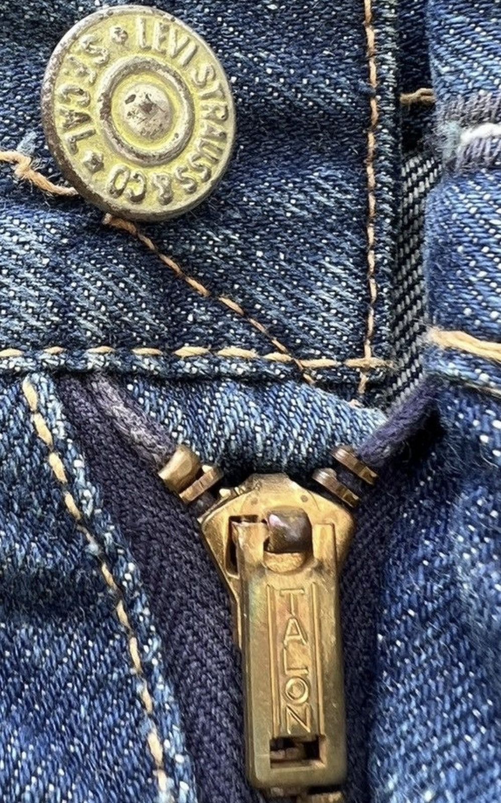Levi's RARE! Vintage 50s Levi’s Hidden Rivets Denim Selvedge Jeans Size 28" / US 6 / IT 42 - 2 Thumbnail