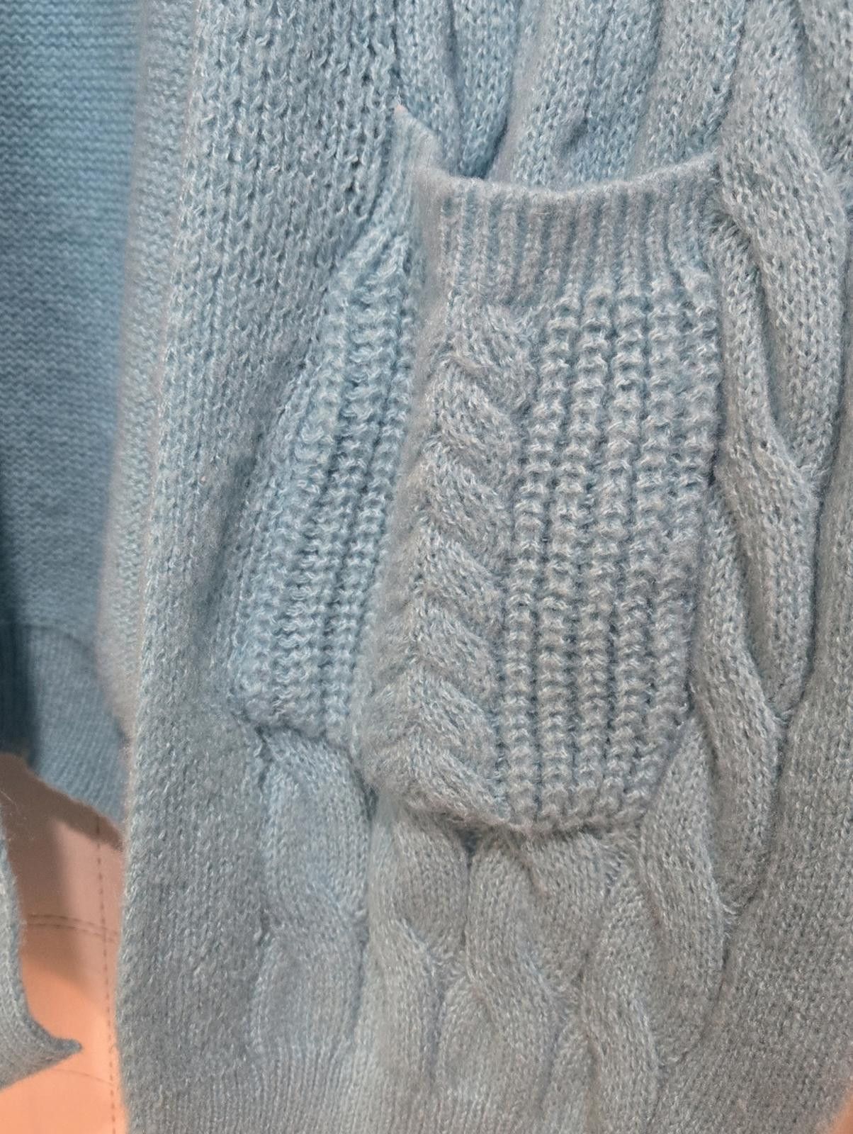 Other Blue Chunky Knit Cardigan Size XXL / US 16-18 / IT 52-54 - 2 Thumbnail