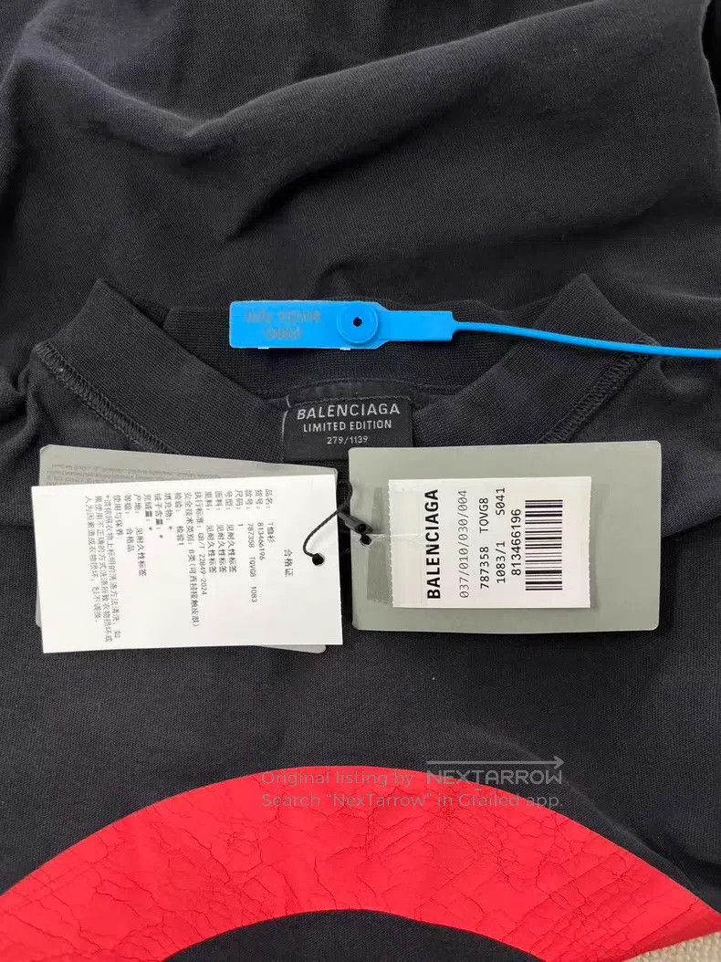 Balenciaga Balenciaga Letter Logo Printed Round Neck Pullover Short S Size US L / EU 52-54 / 3 - 4 Thumbnail