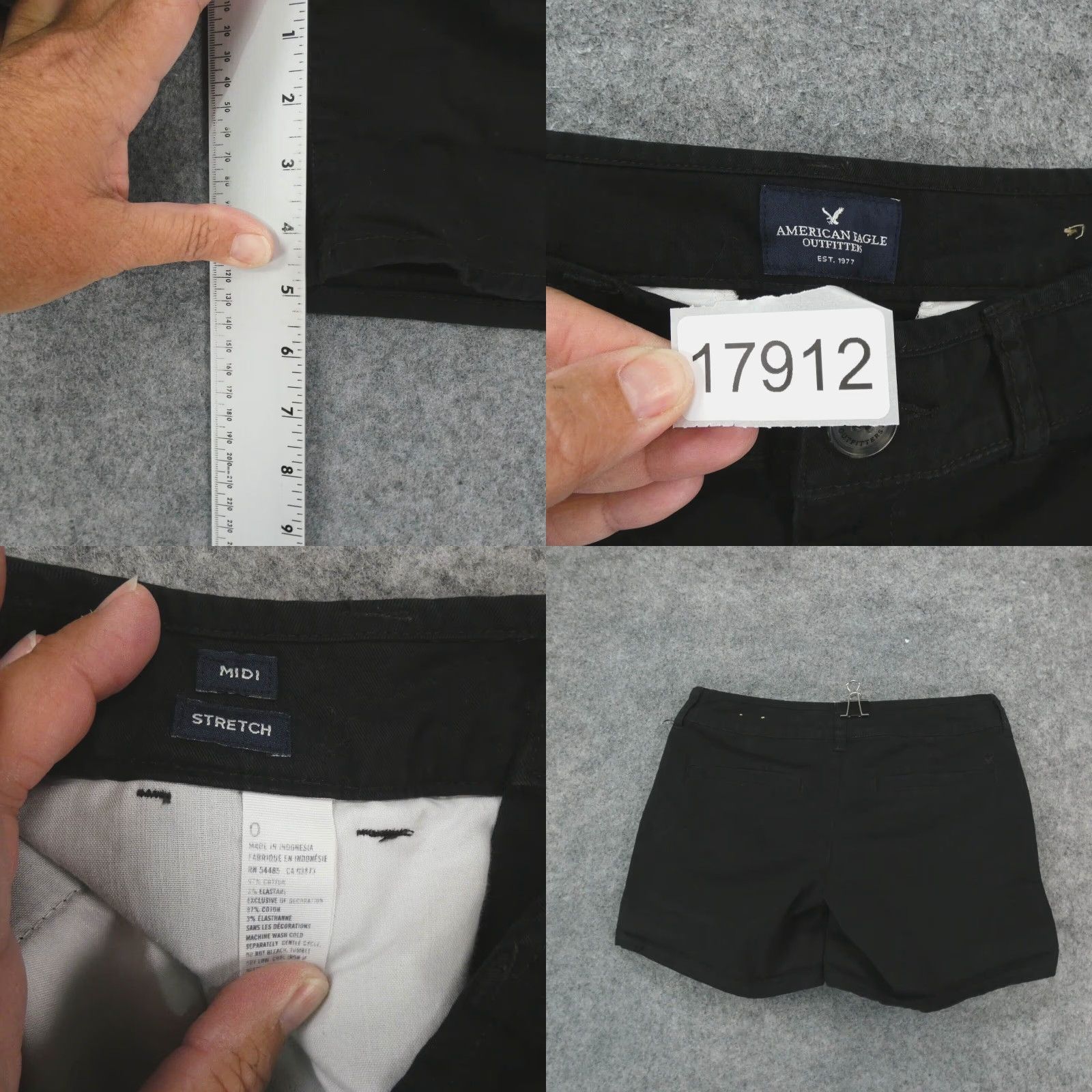 American Eagle Outfitters American Eagle Shorts 0 Stretch Chino Flat Front Midi Black Womens Size 28" / US 6 / IT 42 - 8 Thumbnail