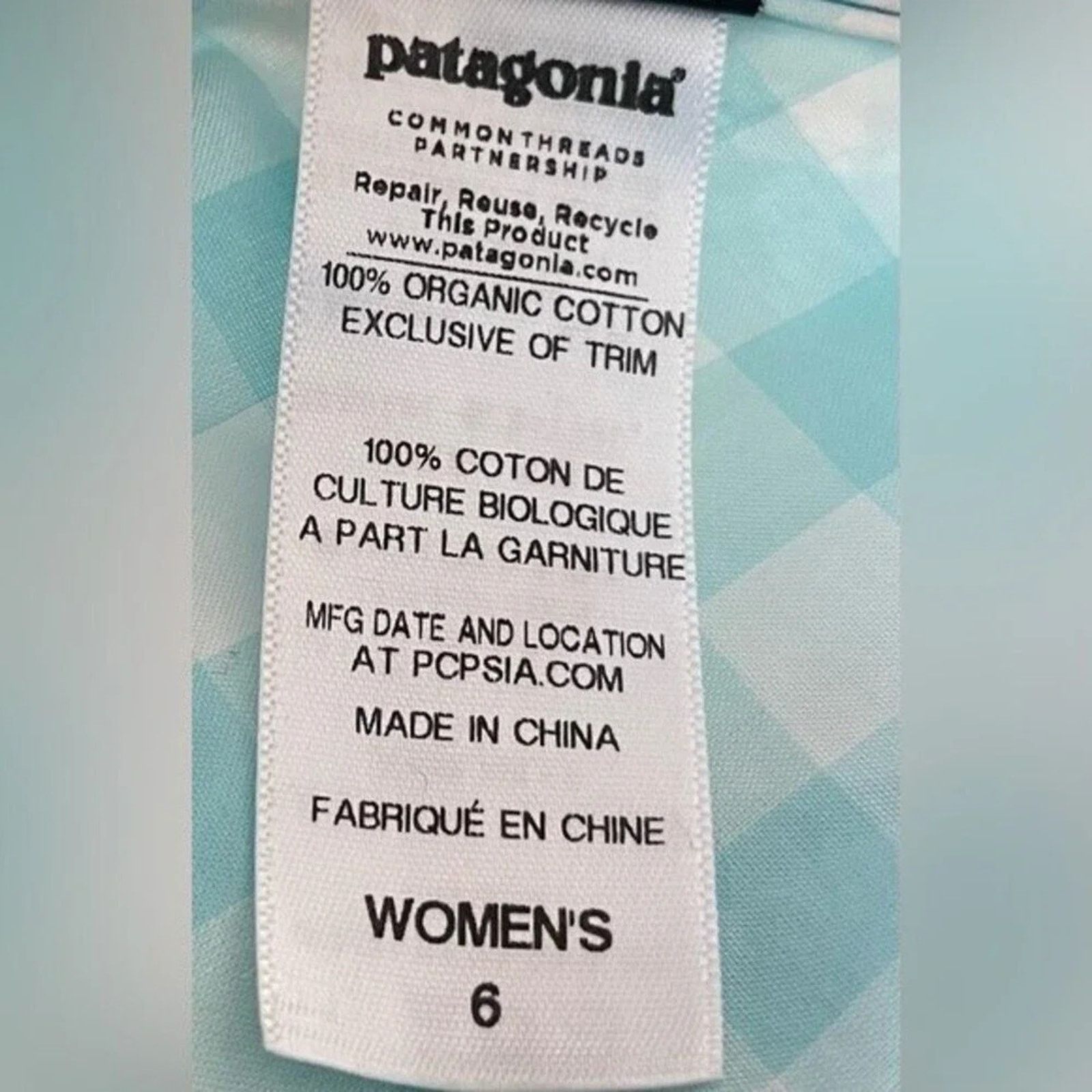 Patagonia Patagonia woman’s green/white plaid 100% cotton shirt, sz 6 Size S / US 4 / IT 40 - 3 Thumbnail