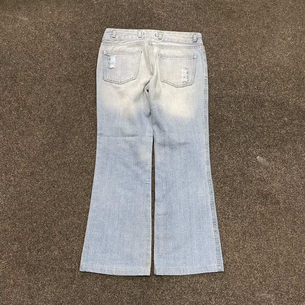 Vintage Y2K Baggy Distressed Flared Jeans Wide Leg Grunge Skater Size 34" / US 12 / IT 48 - 2 Thumbnail