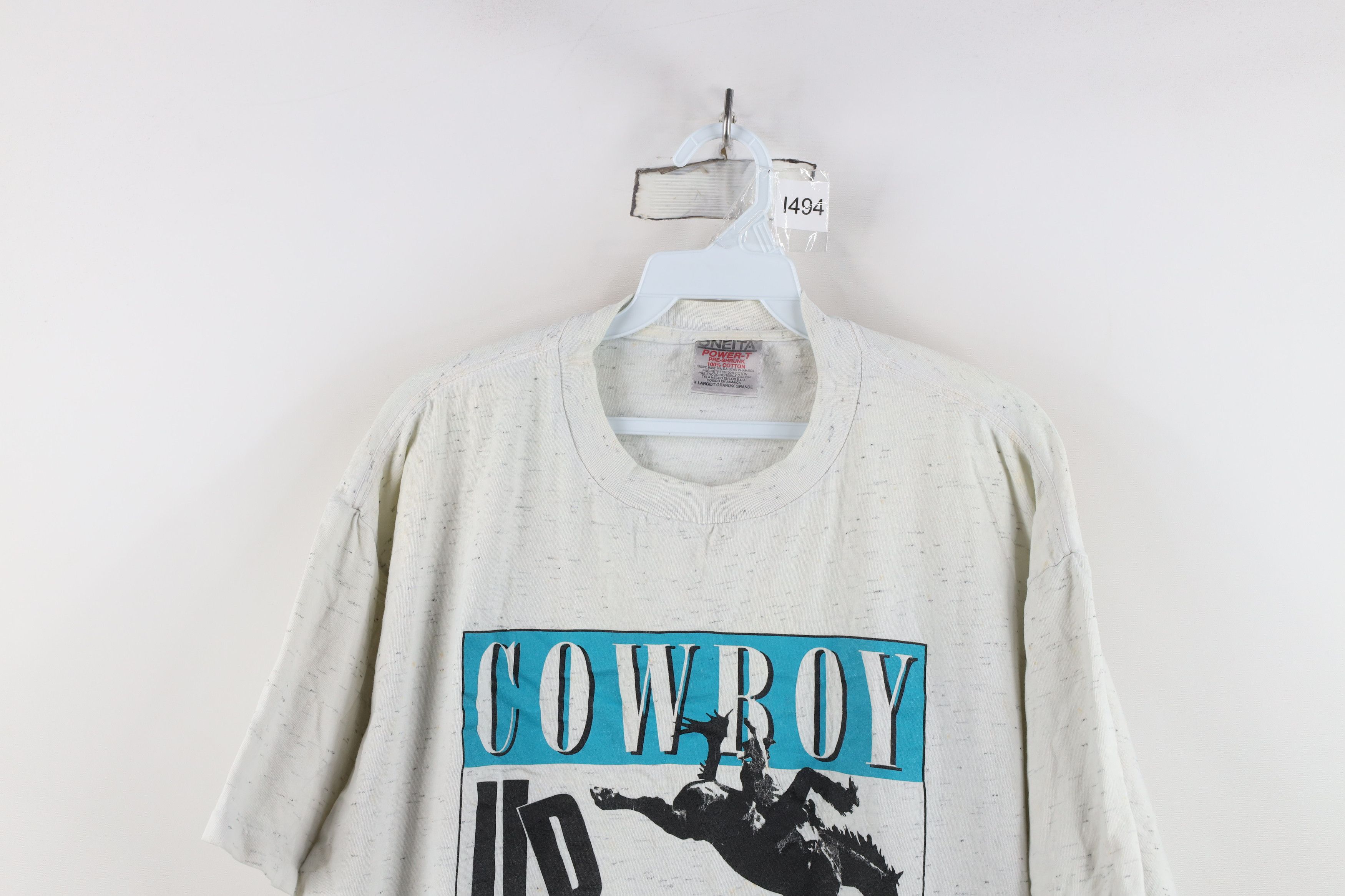 Vintage Vintage 90s Streetwear Western Cowboy Up Bull Rider T-Shirt Size US XL / EU 56 / 4 - 2 Thumbnail