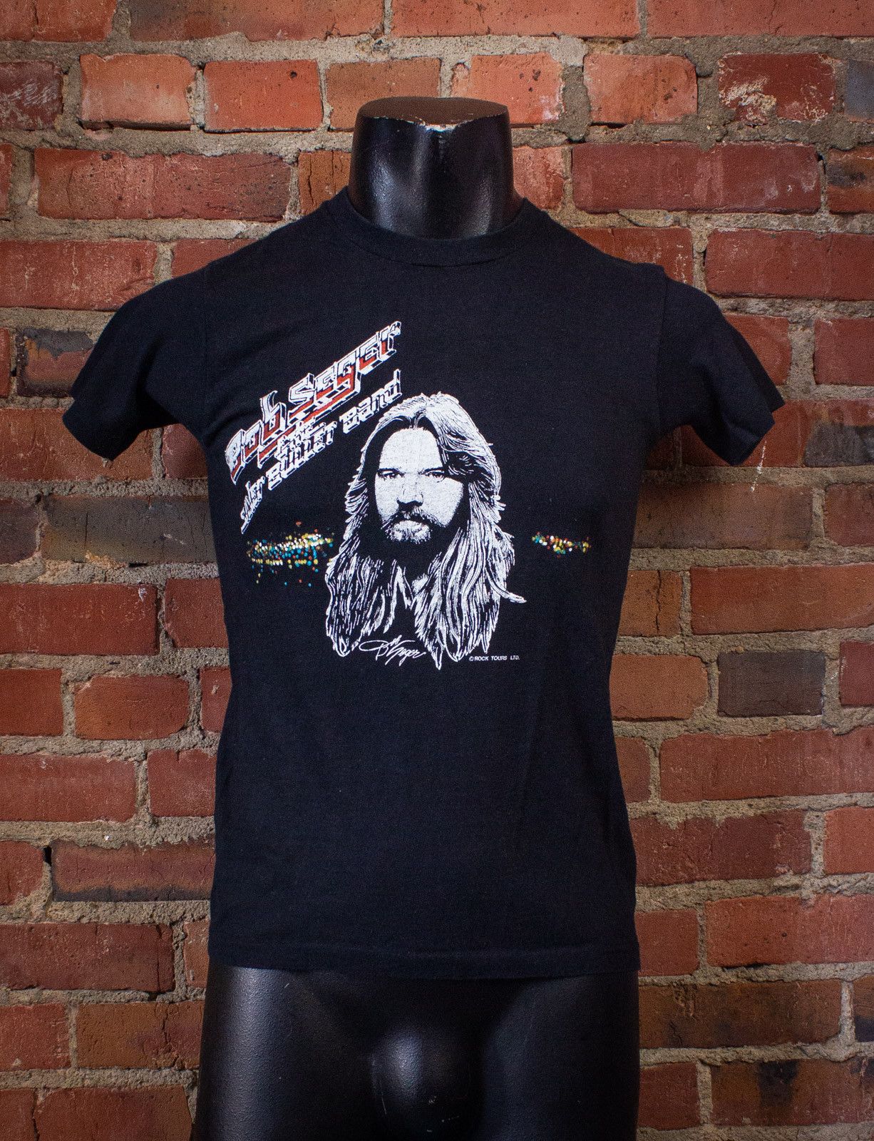 image of Band Tees x Vintage Bob Seger The Silver Bullet Band Concert Tee 1978 in Black, Men's (Size XS)