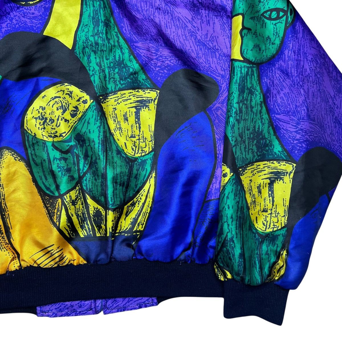 Other 1980s Picasso Abstract All Over Print Art Silk Satin Jacket Size XL / US 12-14 / IT 48-50 - 17 Thumbnail