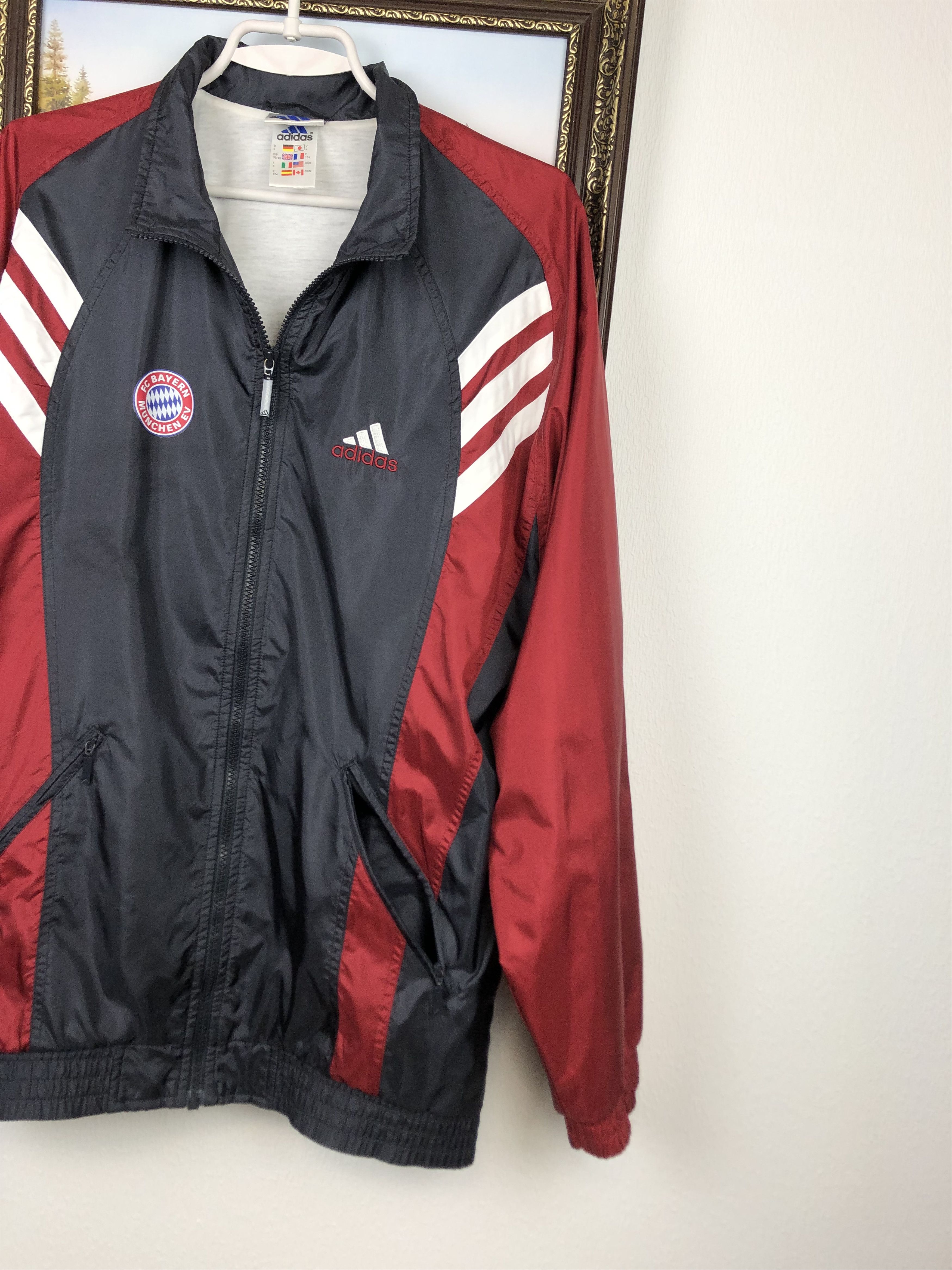 Adidas Vintage Bayern Munich Football Jacket Soccer Windbreaker Size US M / EU 48-50 / 2 - 4 Thumbnail