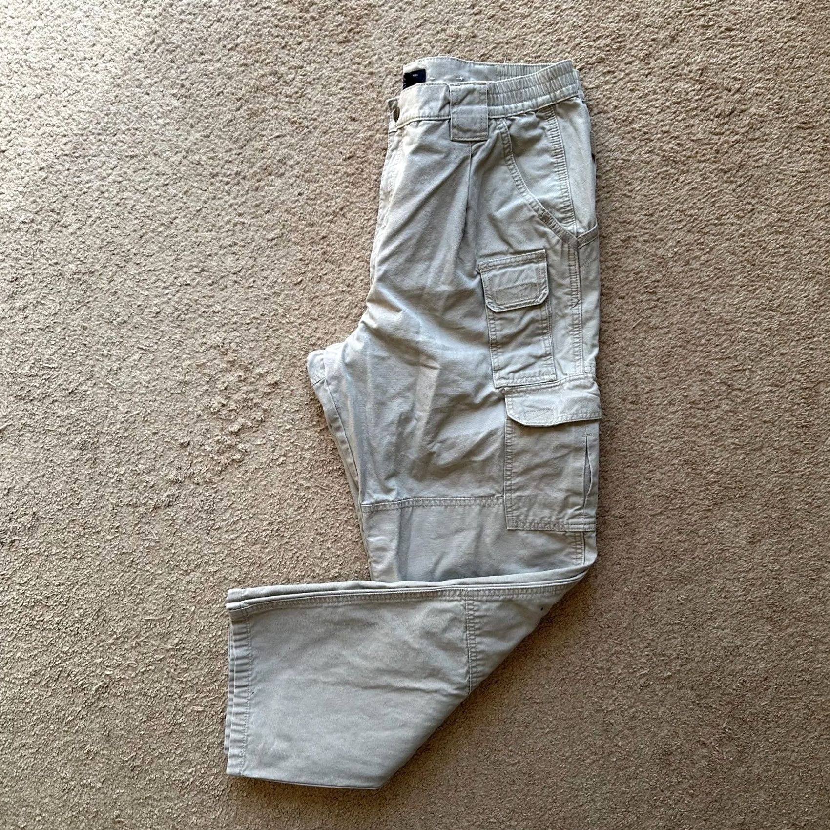 Vintage 5.11 Tactical Cargo Pants Mens 36x30 Mid Rise Ripstop Tan Distressed Military Size US 36 / EU 52 - 2 Thumbnail