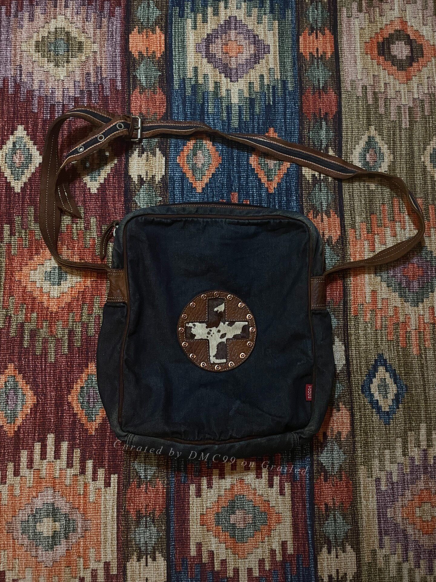 Tuff Crowd Tough Cowhide Cross Denim Shoulder Bag Size ONE SIZE - 1 Thumbnail