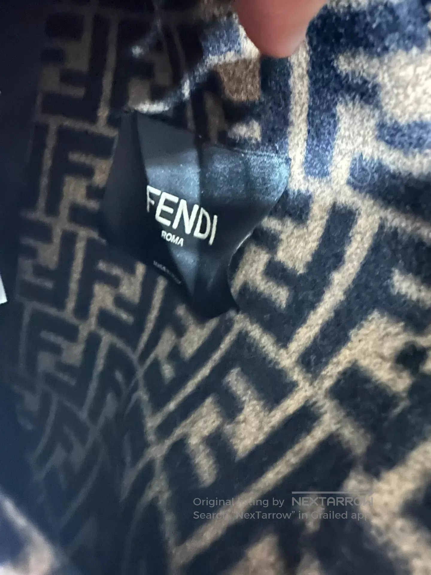 Fendi Brown Patterned Long Hooded Coat. Size US S / EU 44-46 / 1 - 7 Thumbnail