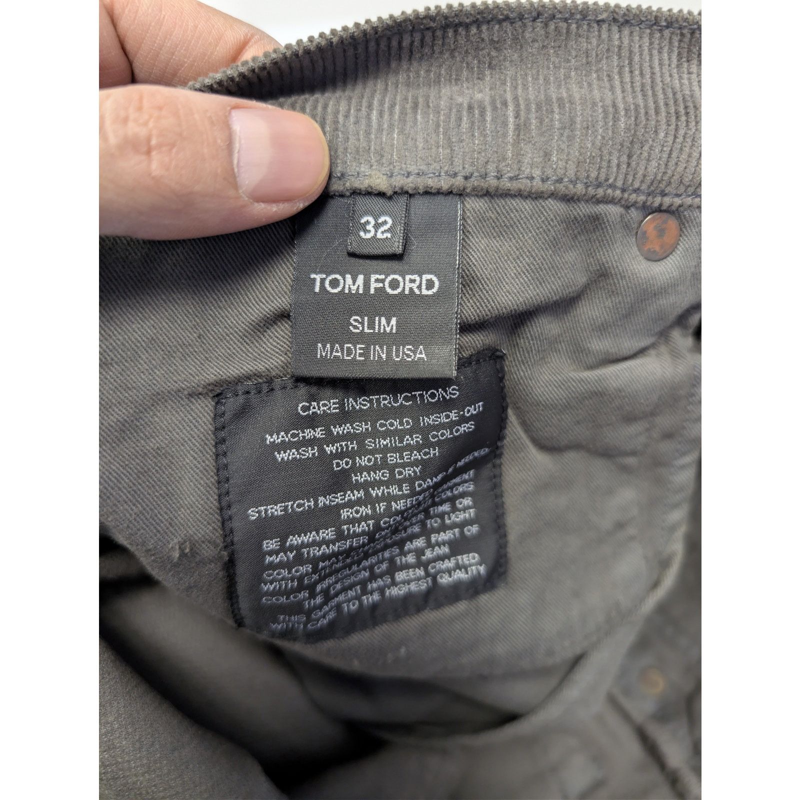 Tom Ford o1rshd1 Slim Fit Denim Jeans in Charcoal Size US 32 / EU 48 - 17 Thumbnail