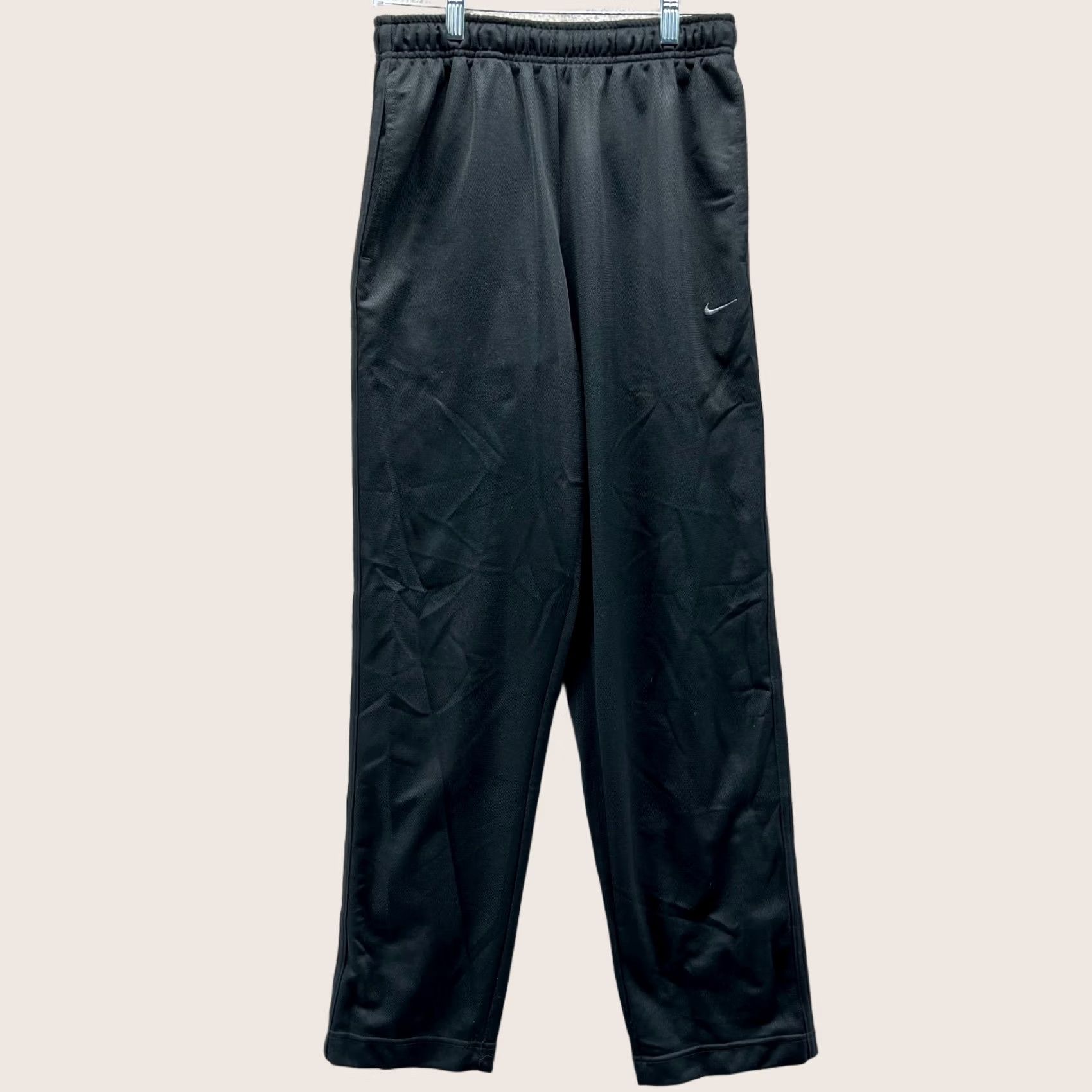 Nike VINTAGE Nike Pants Men XXL Black Athletic Swoosh Track Sweat Straight Y2K Nylon Size US 39 - 1 Thumbnail
