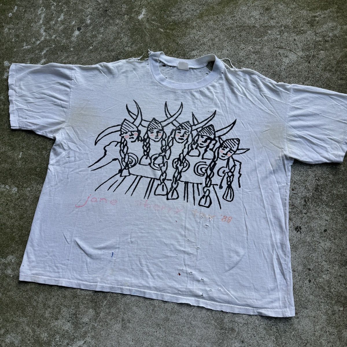Band Tees Jane Siberry Thrashed Faded Distressed Shirt ERD Grunge Size US XXL / EU 58 / 5 - 9 Thumbnail