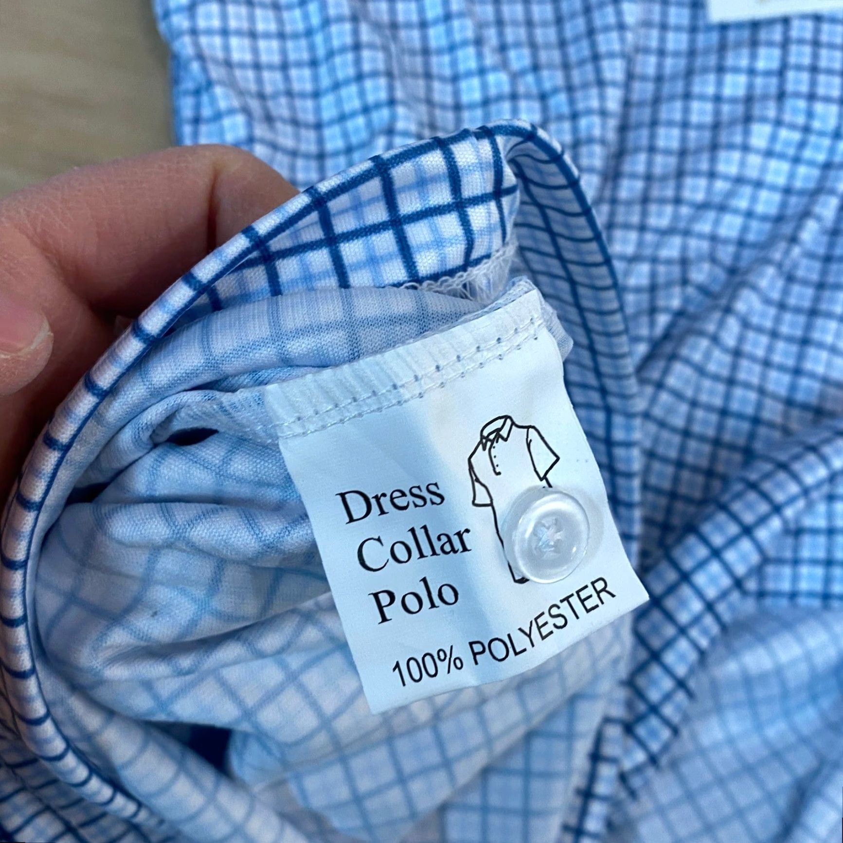CO Collars & Co Polo Shirt Mens M Short Sleeve Plaid Dress Collar Button Up Golf Casual Size 40R - 7 Thumbnail