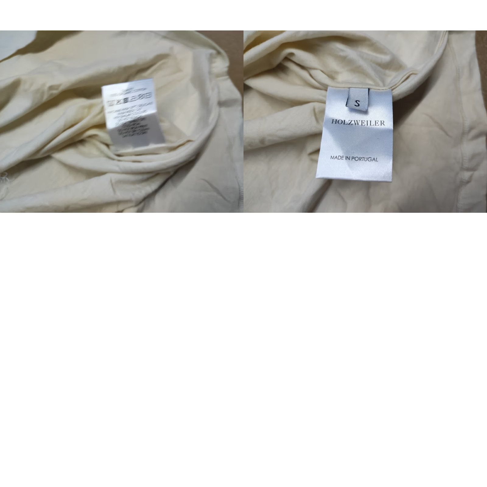 Holzweiler Holzweiler Emilie Nicolas Creamy Beige Womens T-Shirt Size S Short Sleeve Round Neck Casual Basic 100% Cotton Size S / US 4 / IT 40 - 10 Thumbnail