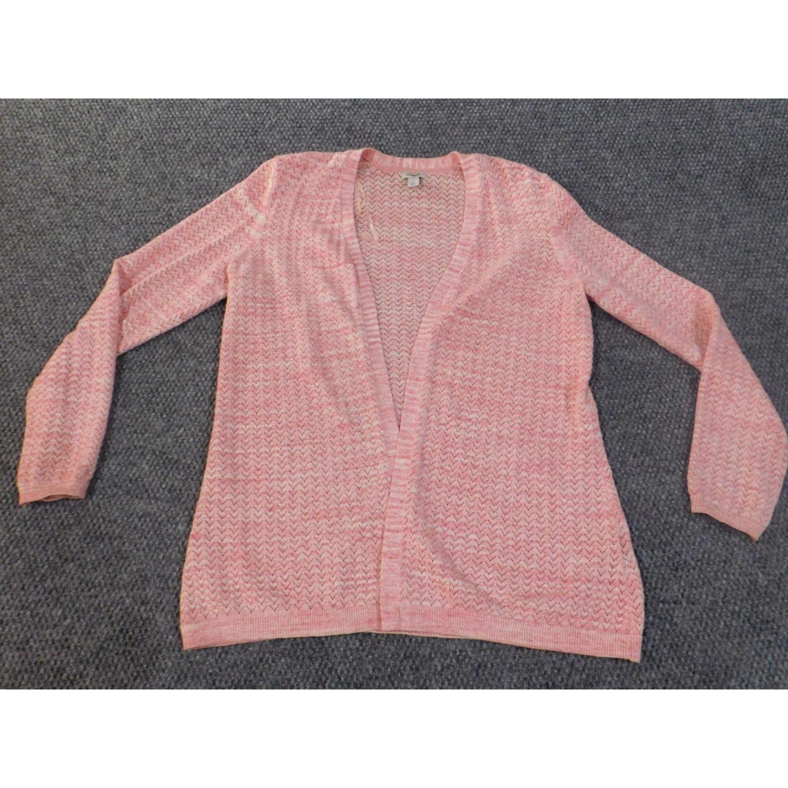 Vintage LL Bean Cardigan Sweater Womens L Pink Open Knit Cotton Crew Neck Long Sleeve Size L / US 10 / IT 46 - 4 Thumbnail