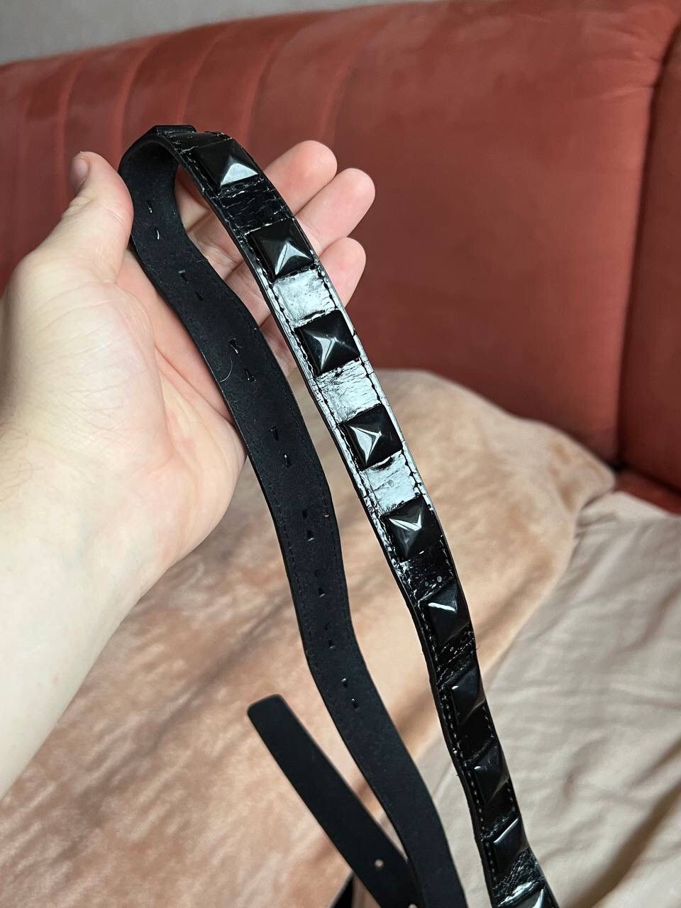 CABANE de ZUCCa × Japanese Brand Vintage Japanese Brand Cabane De Zucca Studded Black Belt Size 36 - 2 Thumbnail