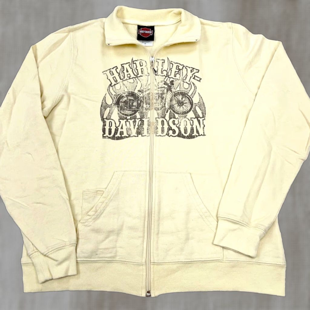 Harley Davidson VINTAGE Harley-Davidson Sweater Women Medium Pullover Knit Jacket All Seasons Logo Solid 90s Biker Fall Winter Spring Womens Size M / US 6-8 / IT 42-44 - 1 Thumbnail