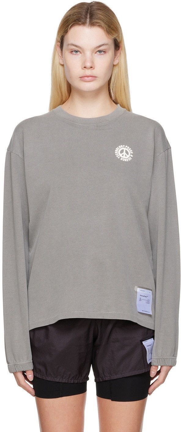 Satisfy Satisfy Running Gray Derma Peace Long Sleeve T-Shirt Size US XS / EU 42 / 0 - 11 Thumbnail