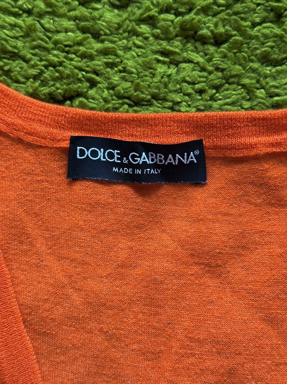 Dolce & Gabbana Dolce & Gabbana D&G orange wool v-neck pullover sweater Size US XS / EU 42 / 0 - 4 Thumbnail