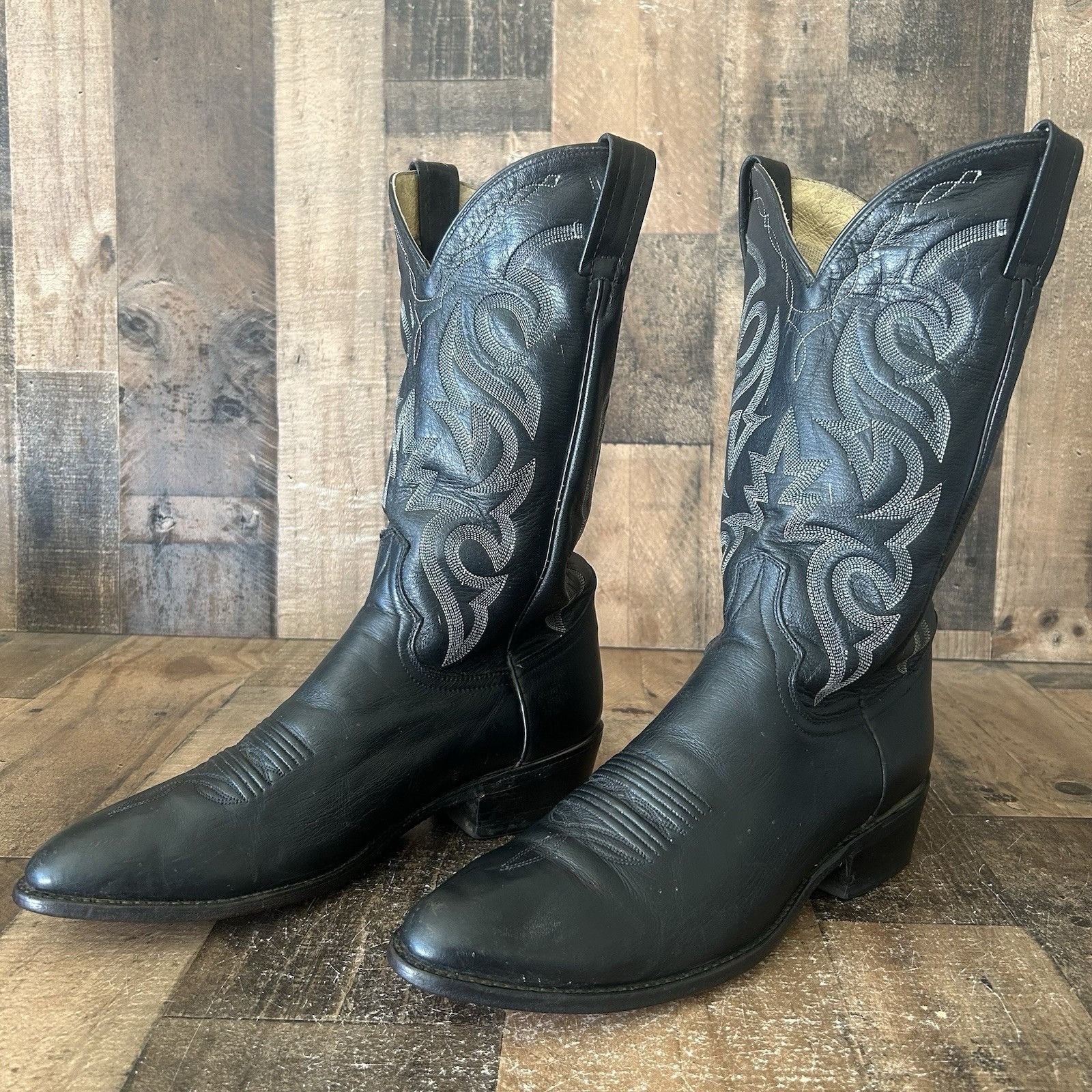 Dan Post Dan Post 2110 R Classic Black Western Cowboy Boots Mens 11 D Size US 11 / EU 44 - 2 Thumbnail