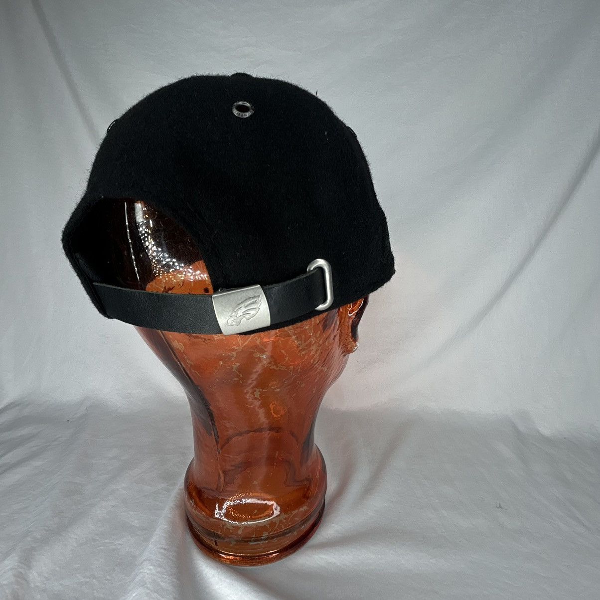 NFL Philadelphia Eagles Black Wool Leather Strapback NFL Hat Size ONE SIZE - 5 Thumbnail