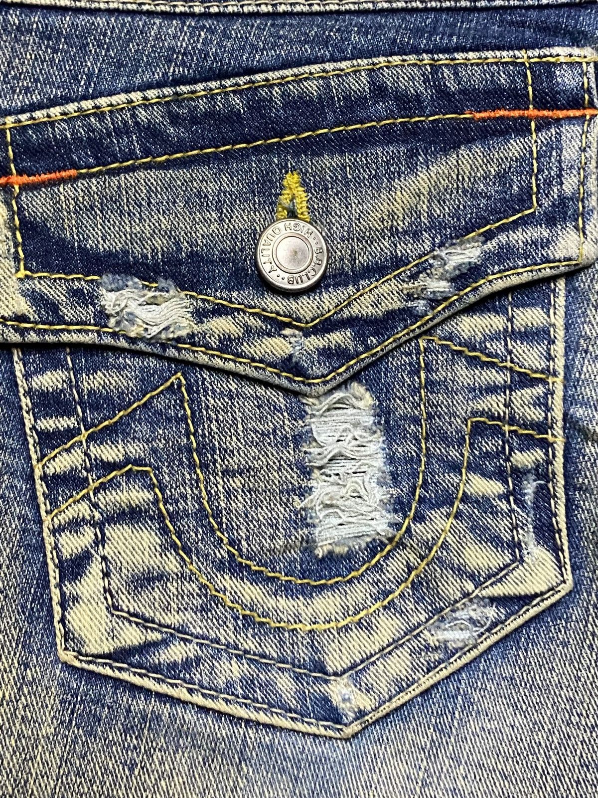 True Religion Vintage Japanese Brand Rusty Mud Wash Distressed Flare Jeans Size US 30 / EU 46 - 13 Thumbnail
