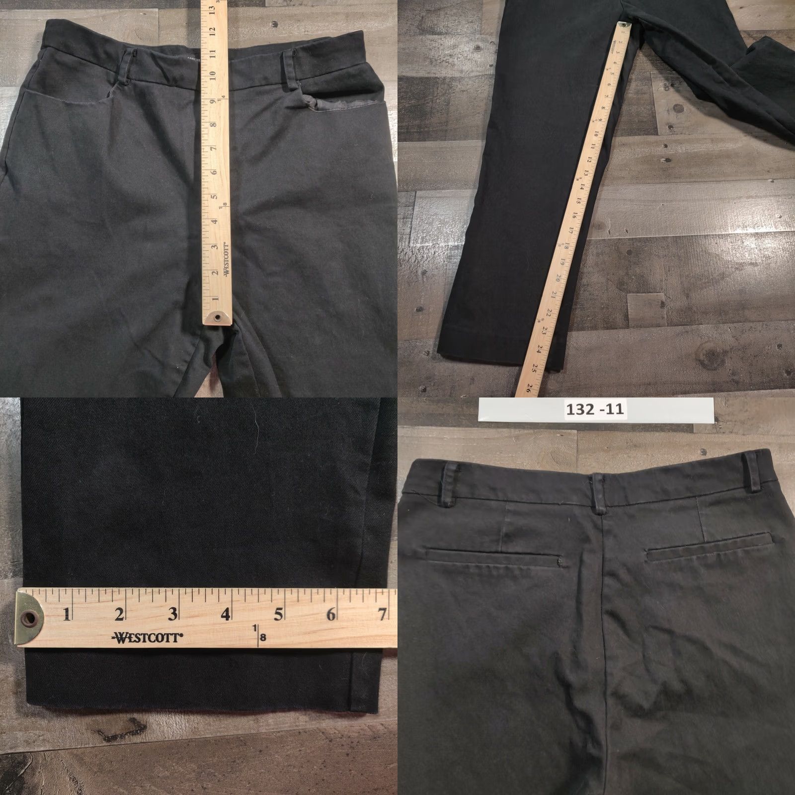 Forever 21 FOREVER 21 Pants Womens M Black Chino Mid Rise Straight Crop Flat Front Size 32" / US 10 / IT 46 - 8 Thumbnail