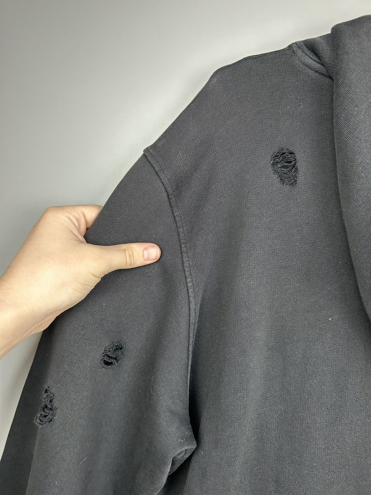 Designer × Sandro Modern Sandro Black Blank Thrashed Hoodie Size US M / EU 48-50 / 2 - 20 Thumbnail