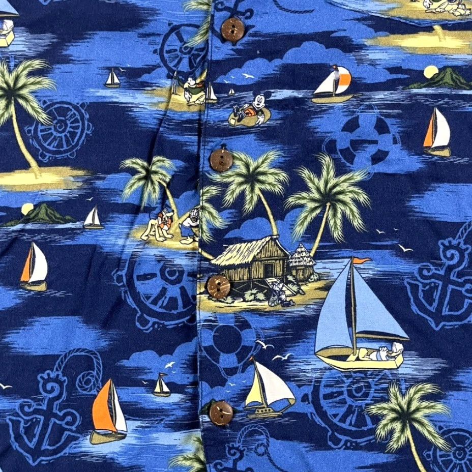 Disney VINTAGE Disney Hawaiian Shirt Men Medium Blue Floral Mickey Daffy Casual Summer Spring Fall Winter Size US M / EU 48-50 / 2 - 5 Thumbnail