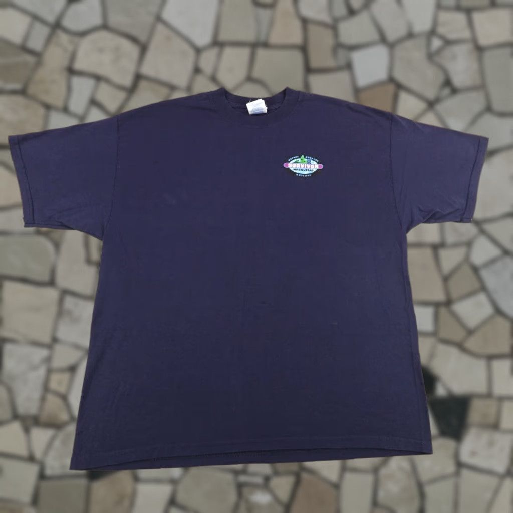 Vintage VINTAGE Survivor T-Shirt Mens 2XL Blue 2000s Y2K Graphic Print Beach Tribal Logo Short Sleeve Crew Neck - 2XL Mens Size US XXL / EU 58 / 5 - 1 Thumbnail