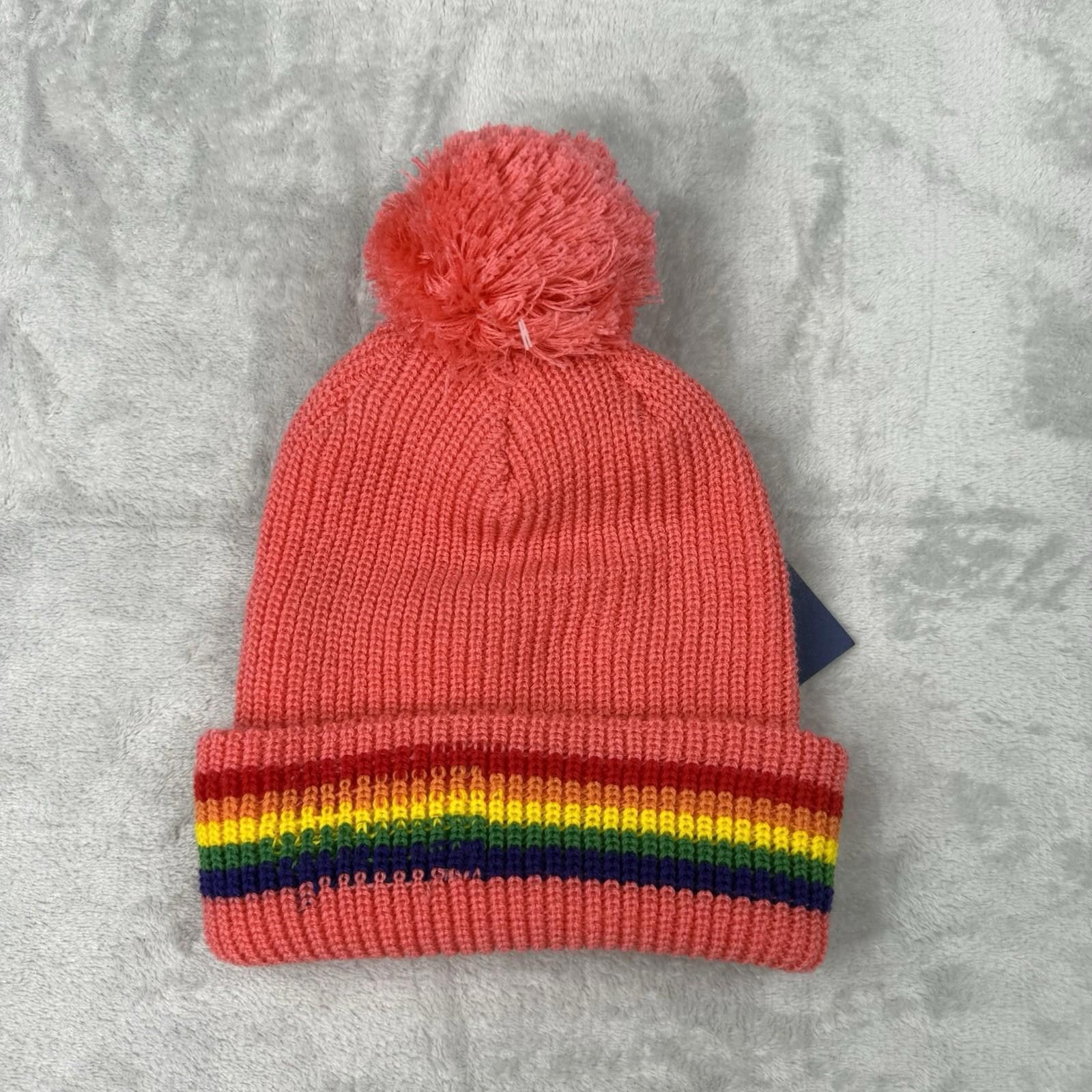 Noah NWT Noah NY Rainbow Stripe Pom Beanie Coral Pink Canada Made Size ONE SIZE - 2 Thumbnail