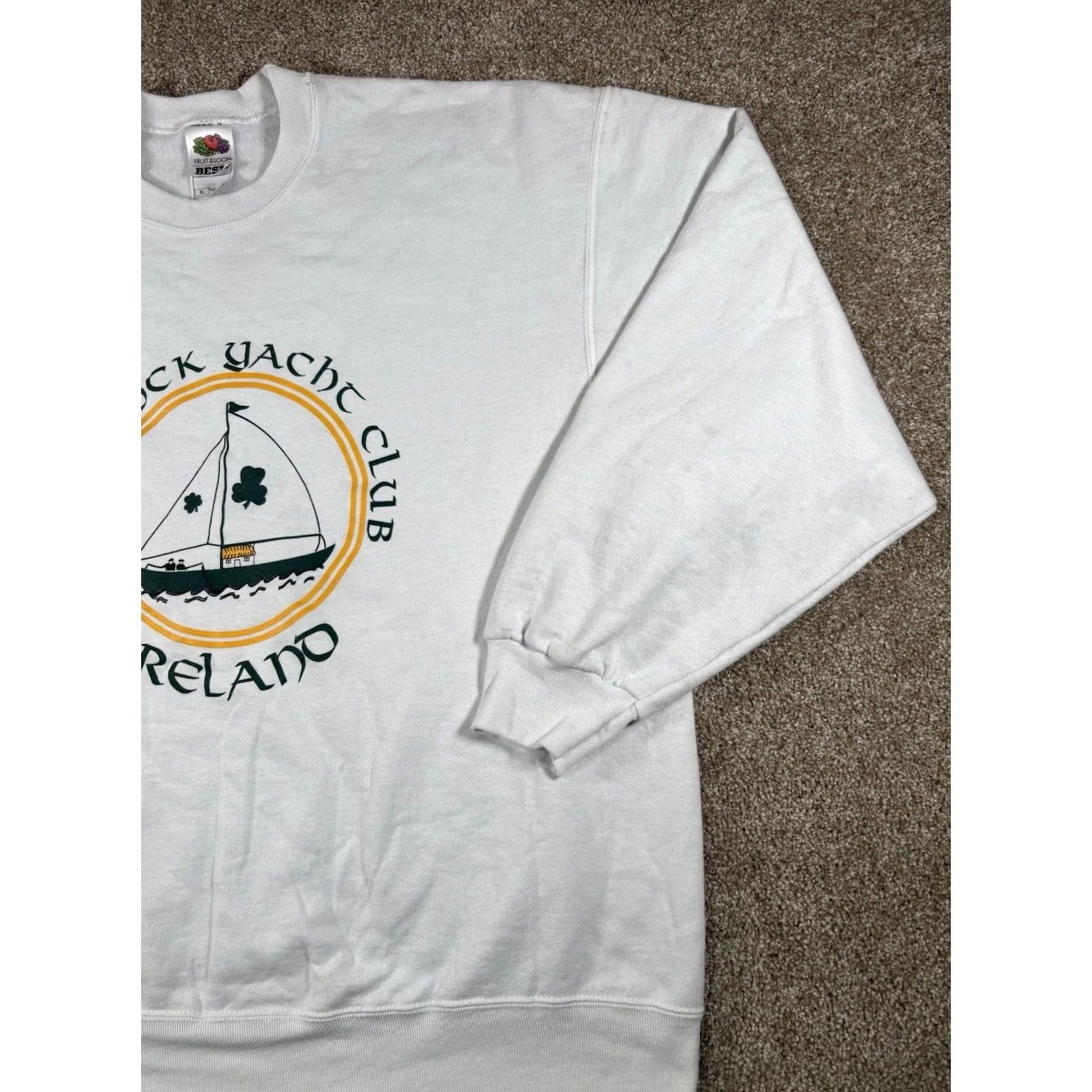 Fruit Of The Loom VINTAGE Fruit of the Loom Shamrock Yacht Club Ireland Crewneck Sweatshirt White XL Unisex Adults XL Size US XL / EU 56 / 4 - 4 Thumbnail