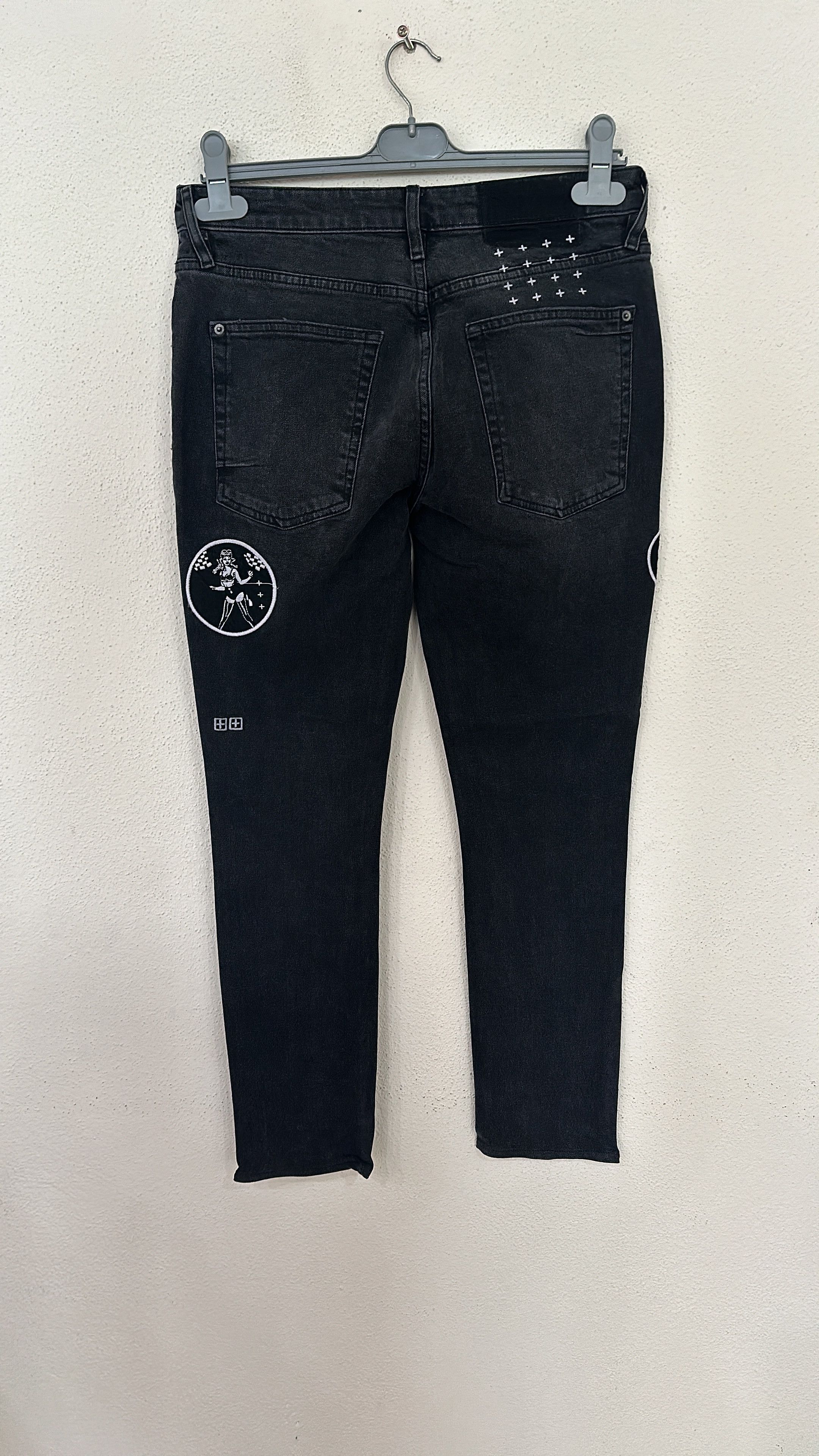Ksubi Ksubi Van Winkle Roadhouse Black Patched Jean Size 30 Size US 30 / EU 46 - 2 Thumbnail