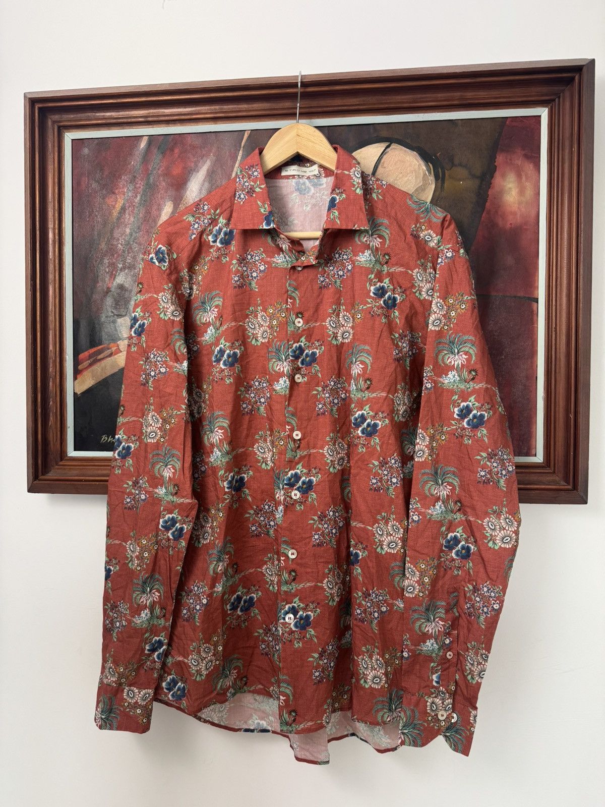 Etro Milano Fullprint button down shirt Vintage Casual Rare