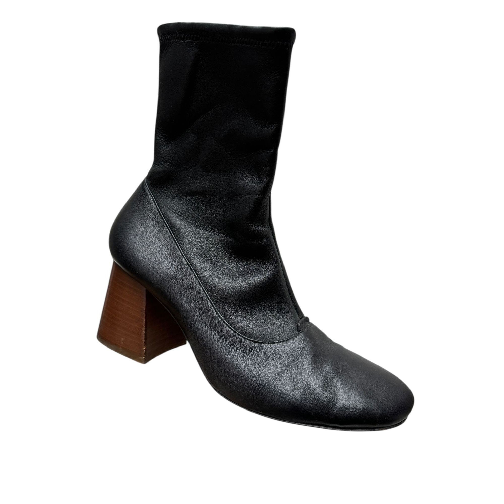 Celine Black Soft Leather Socks Heels Size US 8.5 / IT 38.5 - 2 Thumbnail