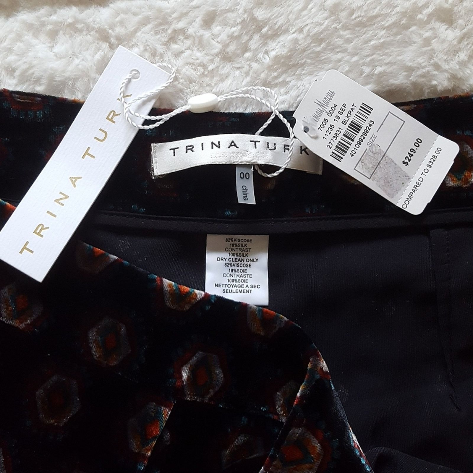 Trina Turk Trina Turk Palazzo Flare Damask Jacquard Velvet Print Pant Size 24" / US 00 / IT 34 - 15 Thumbnail