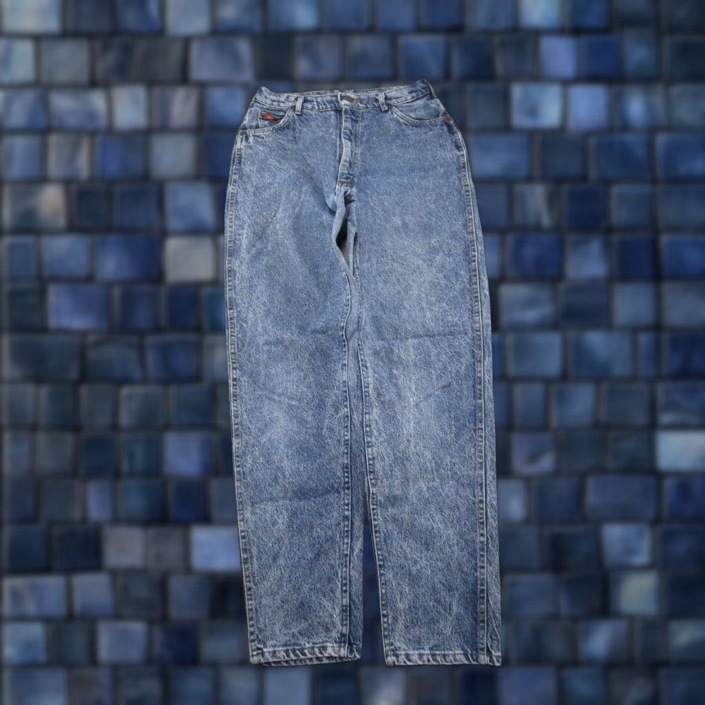 Lee VINTAGE Lee Stonewashed Blue Denim High Rise Mom Jeans Size 14 Med USA Made - 90s Womens Jeans Size 36" / US 14 / IT 50 - 1 Thumbnail