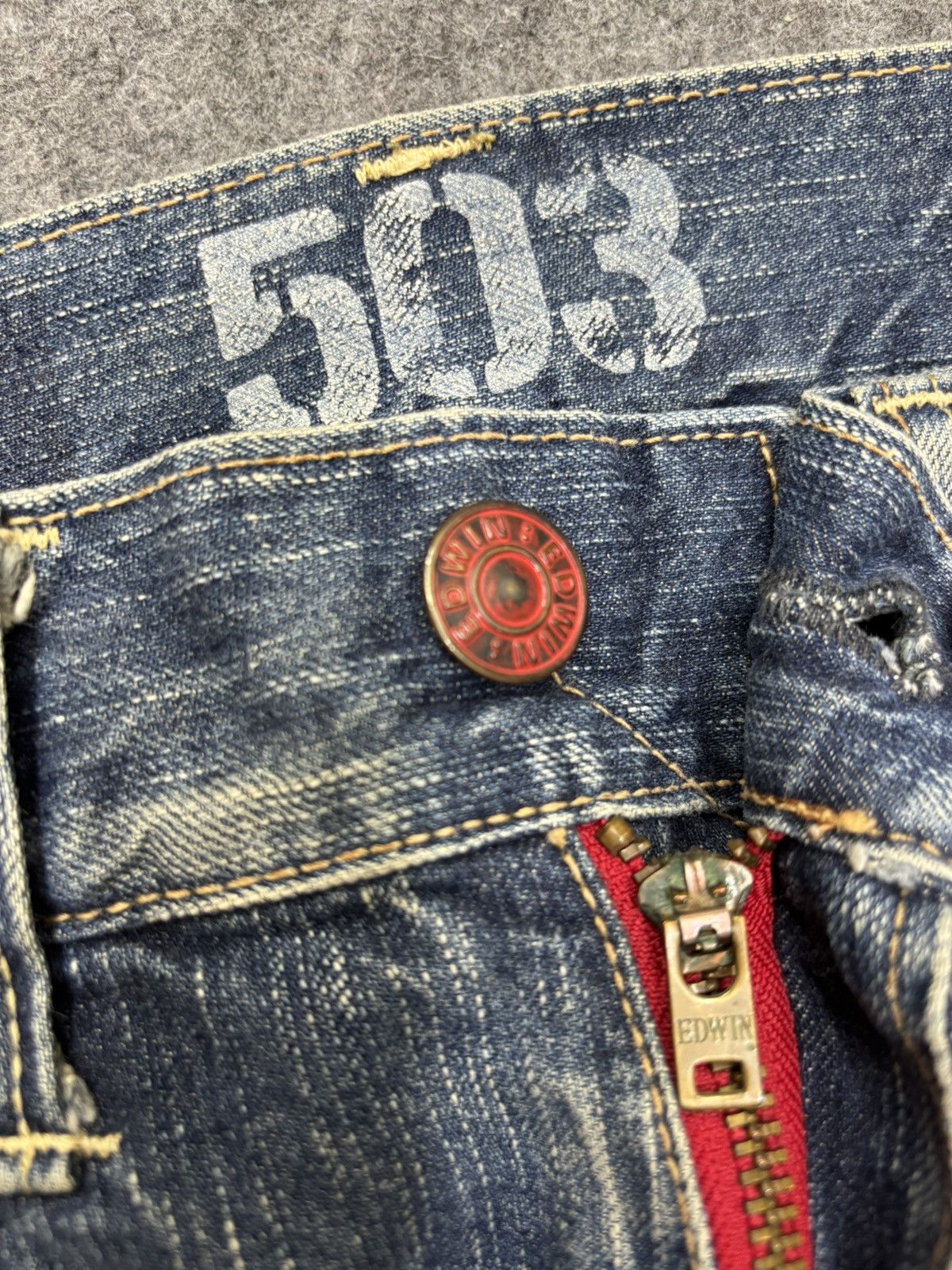 Edwin 💥Insane Fades💥Rare Edwin 503 All Out Fades Denim F655 Size US 33 - 8 Thumbnail