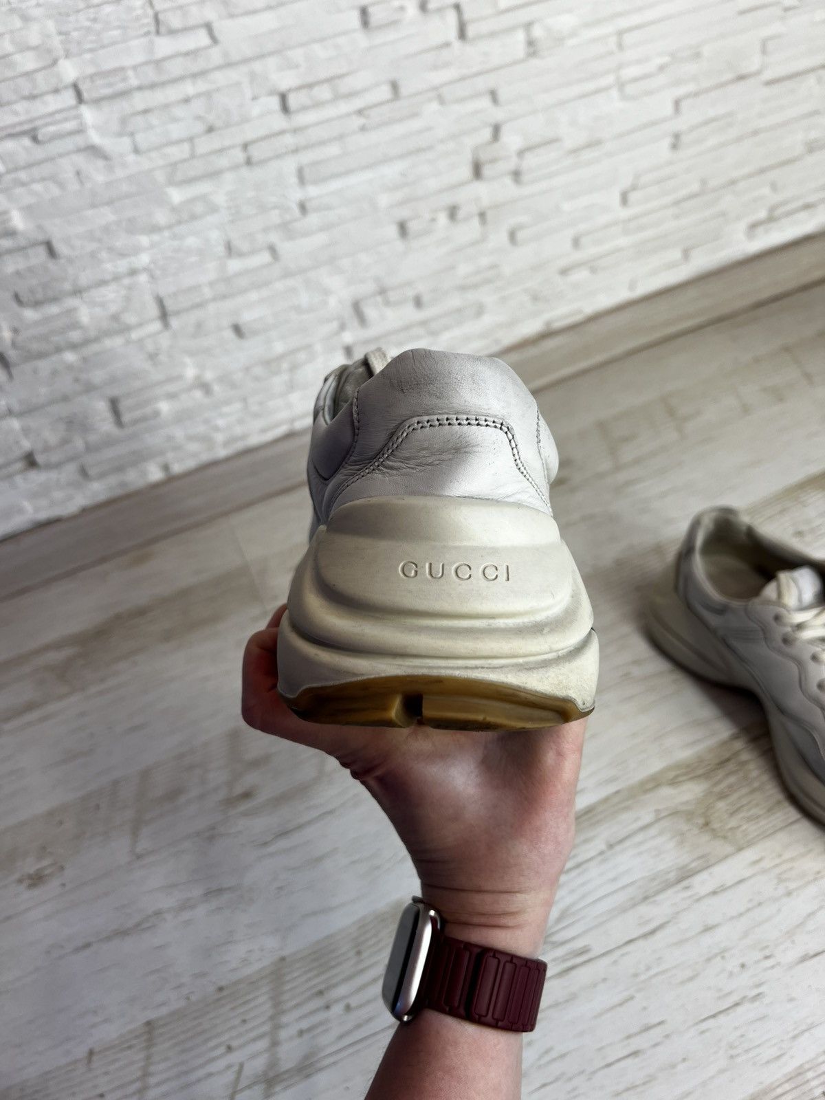 Gucci Gucci Rhyton 523535 Sneakers Chunky Leather Sneakers Size6.5 Size US 6.5 / EU 39-40 - 10 Thumbnail