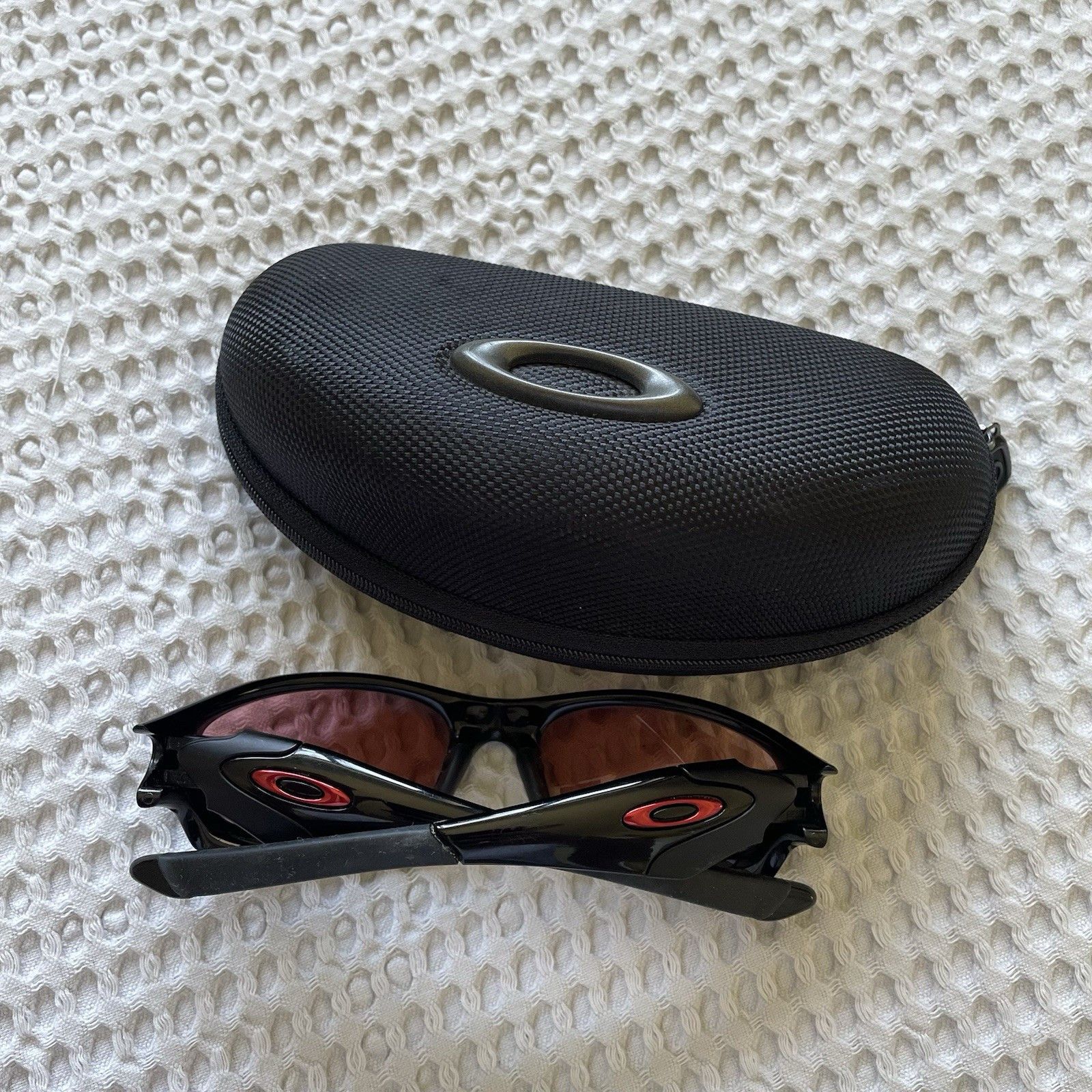 Vintage Oakley Straight Jacket Sunglasses Black Red