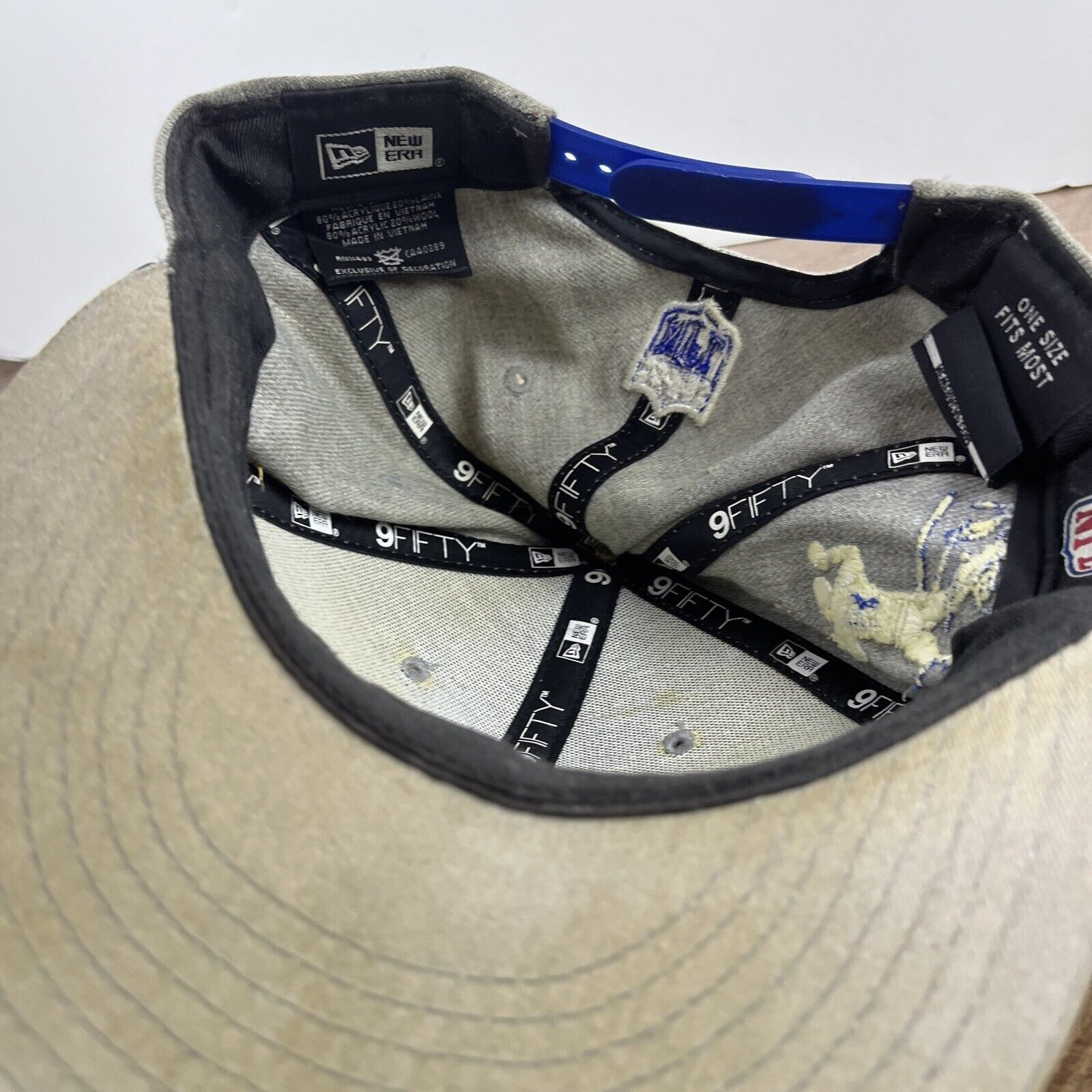 New Era Indianapolis Colts Hat New Era 9FIFTY Gray Snapback Hat Adju Size ONE SIZE - 18 Thumbnail