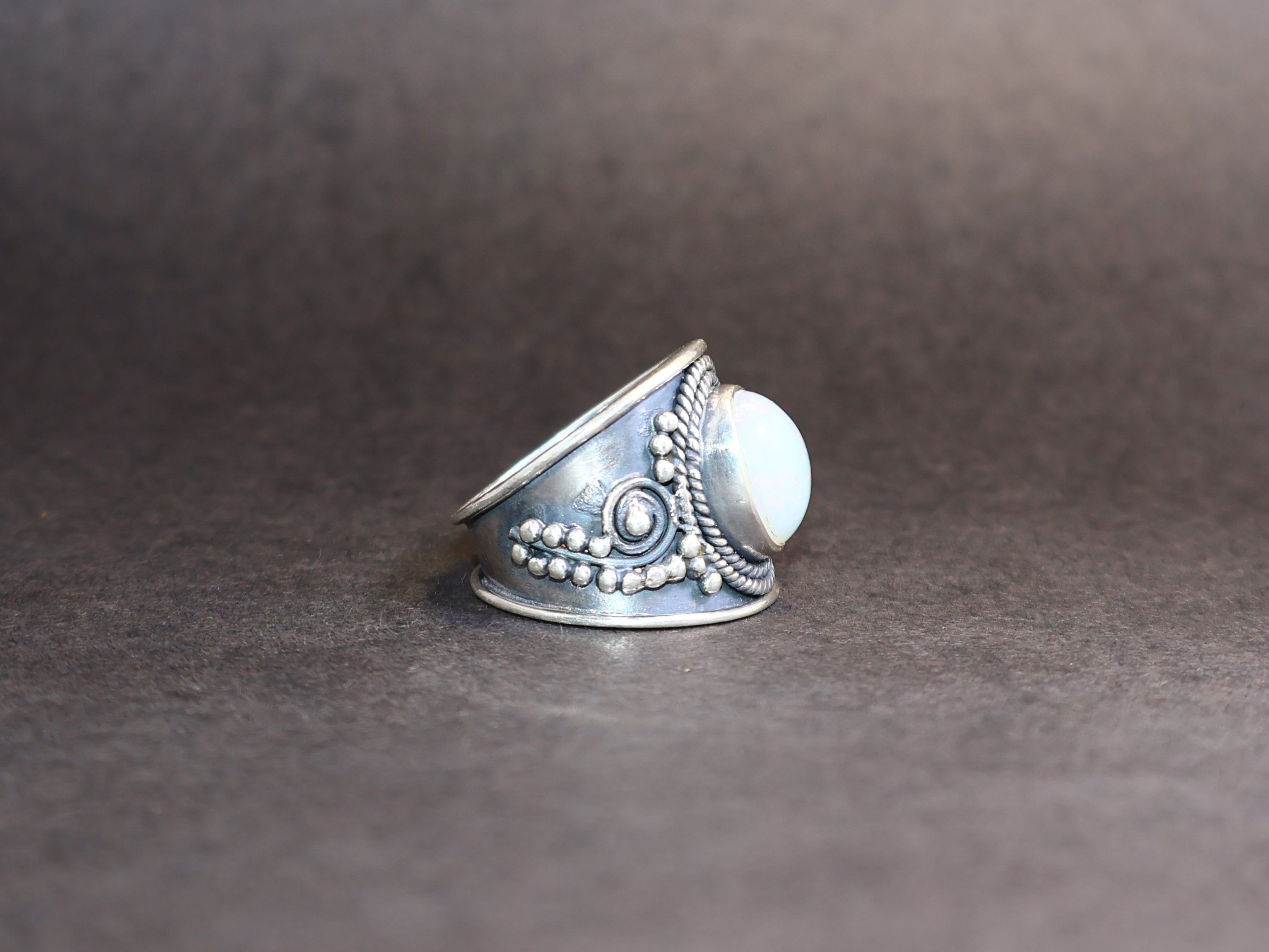 Handmade Opal Ring, Multi colour Fire Opal, 925 Silver Handmade Ring, Size ONE SIZE - 4 Thumbnail