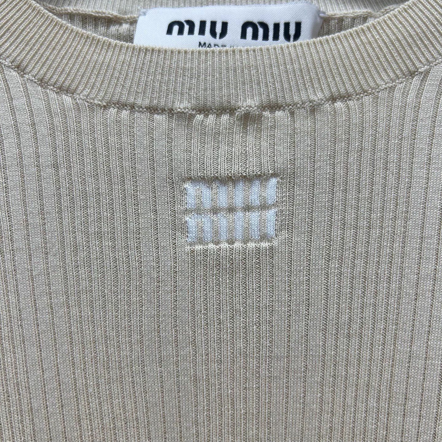 Miu Miu Miu Miu 99 New Logo-Embroidered Lace Trim Knit Top36 Size XS / US 0-2 / IT 36-38 - 3 Thumbnail