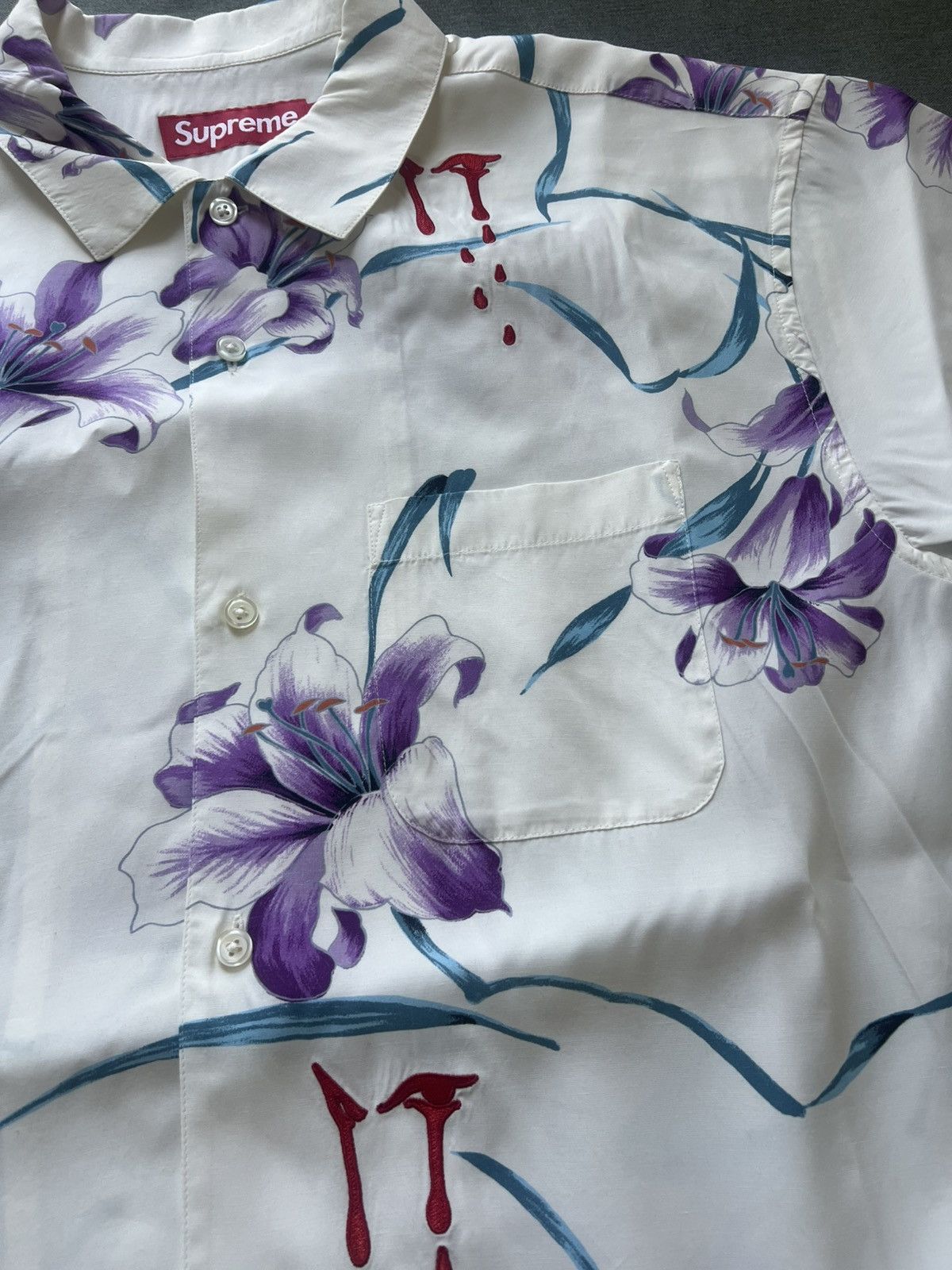 Supreme Supreme AOI Lilies SS Shirt White Size Medium Size US M / EU 48-50 / 2 - 5 Thumbnail
