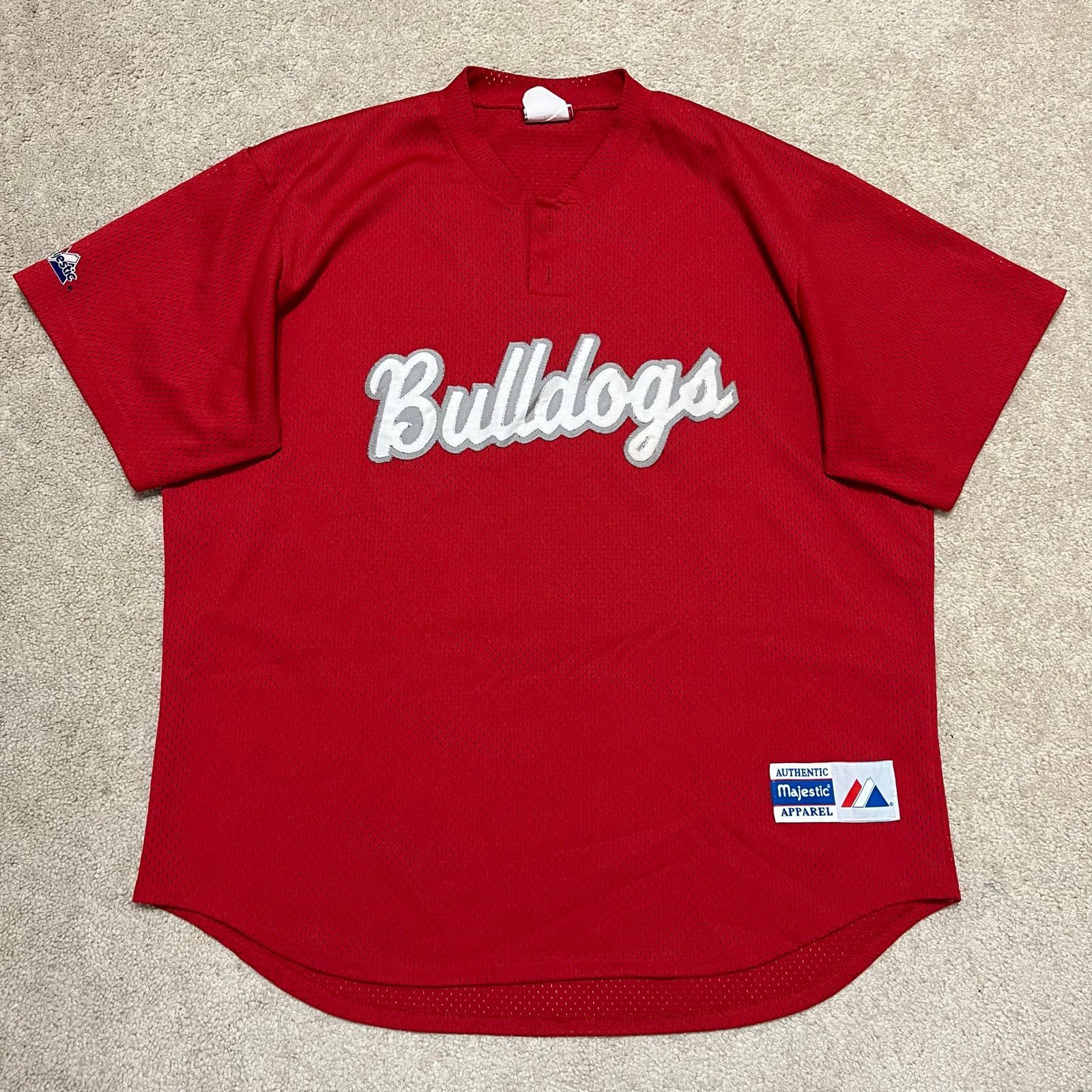 Majestic Vintage Majestic Bulldogs Red Baseball Jersey XL Size US XL / EU 56 / 4 - 1 Thumbnail